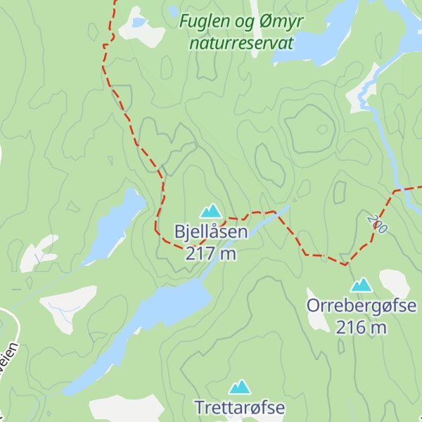 Map of Bjellåsen