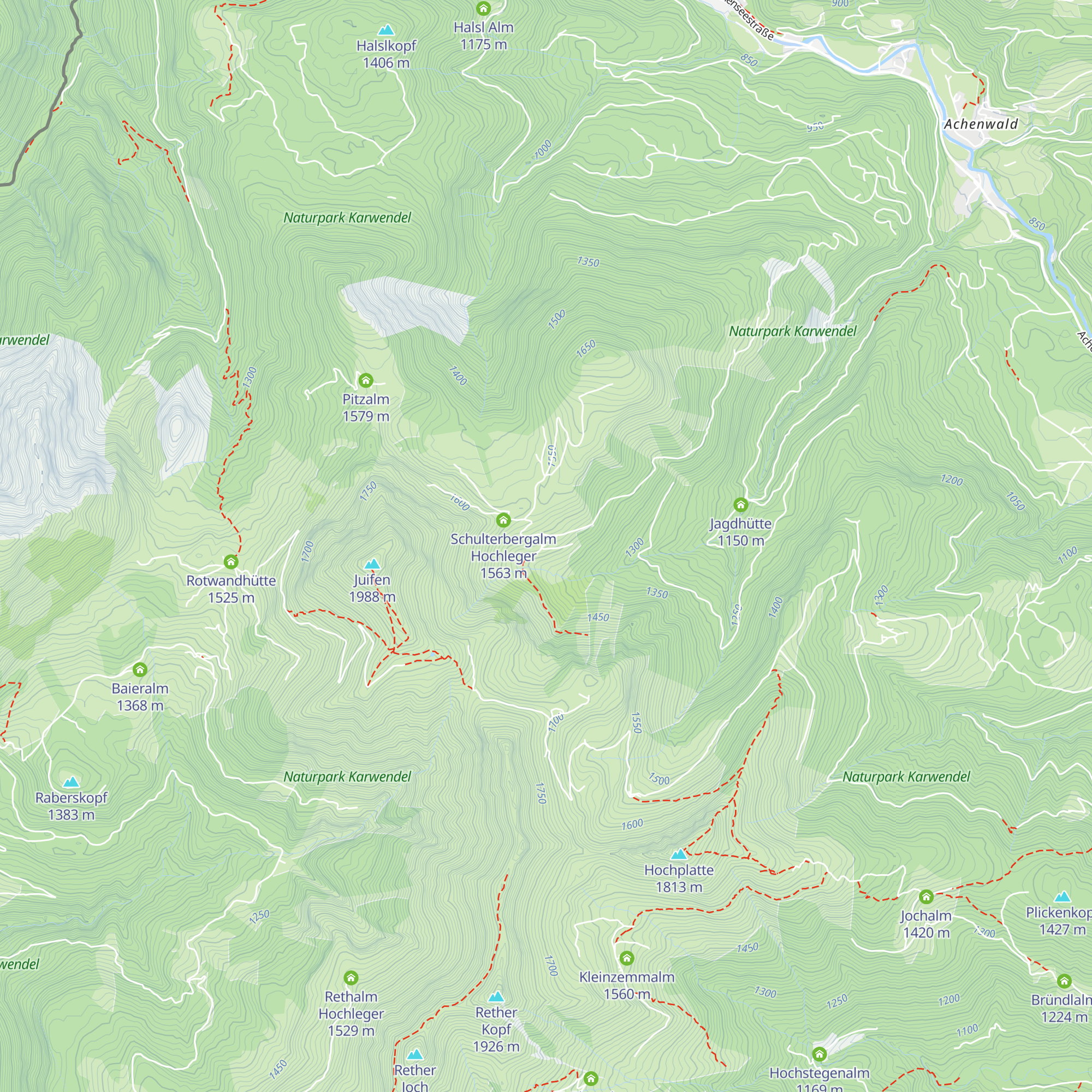 Schulterbergalm Mitterleger map