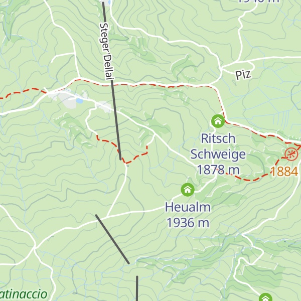 Map of Tuene Hütte- Baita Tuene