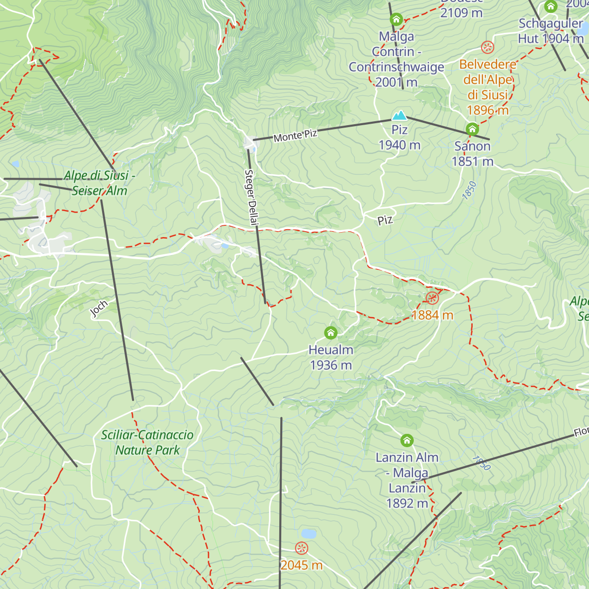 Tuene Hütte- Baita Tuene map
