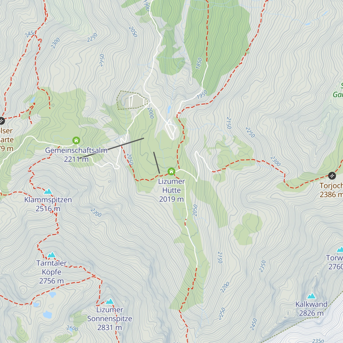 Lizumer Hütte map