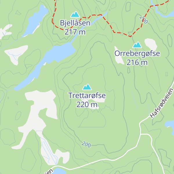 Map of Trettarøfse