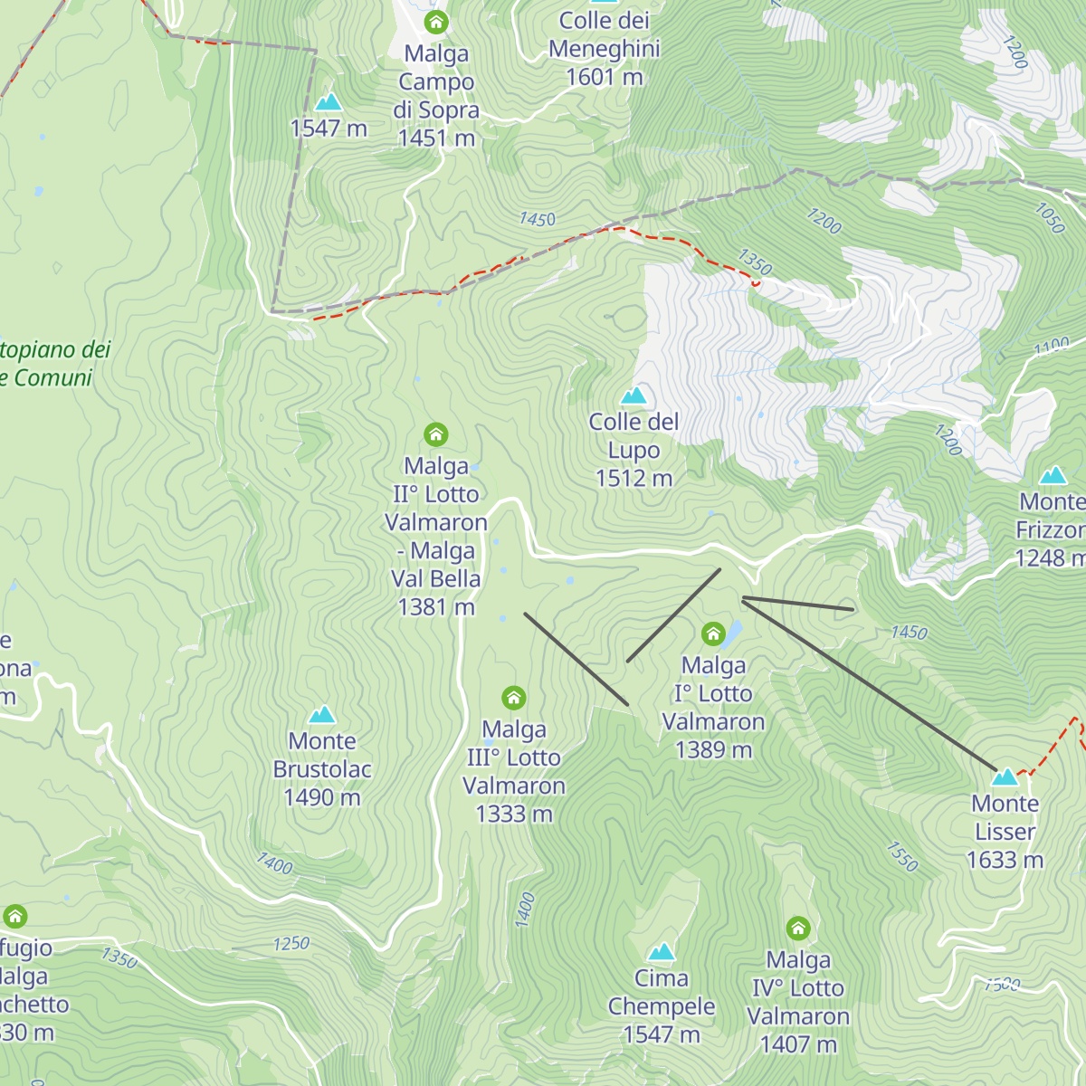 Rifugio Valmaron map
