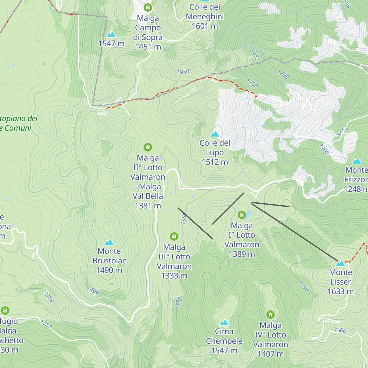 Rifugio Valmaron map