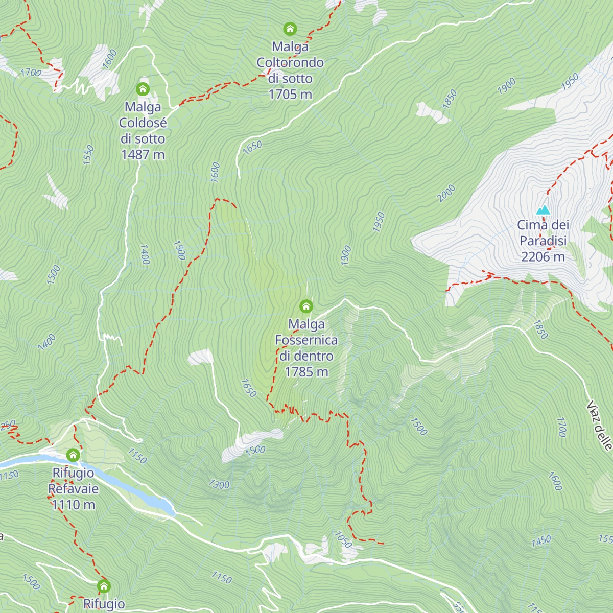 Malga Fossernica di dentro map