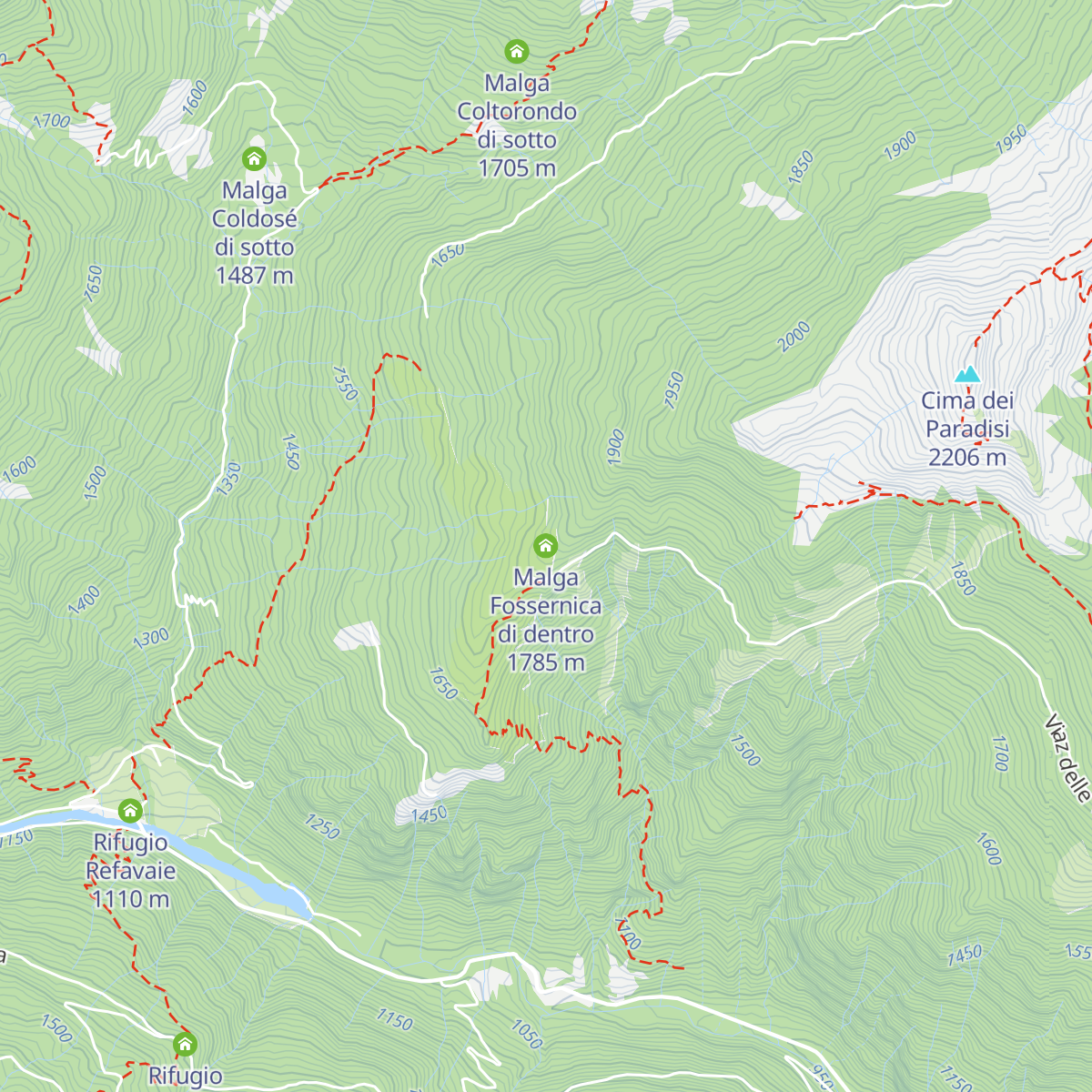 Malga Fossernica di dentro map