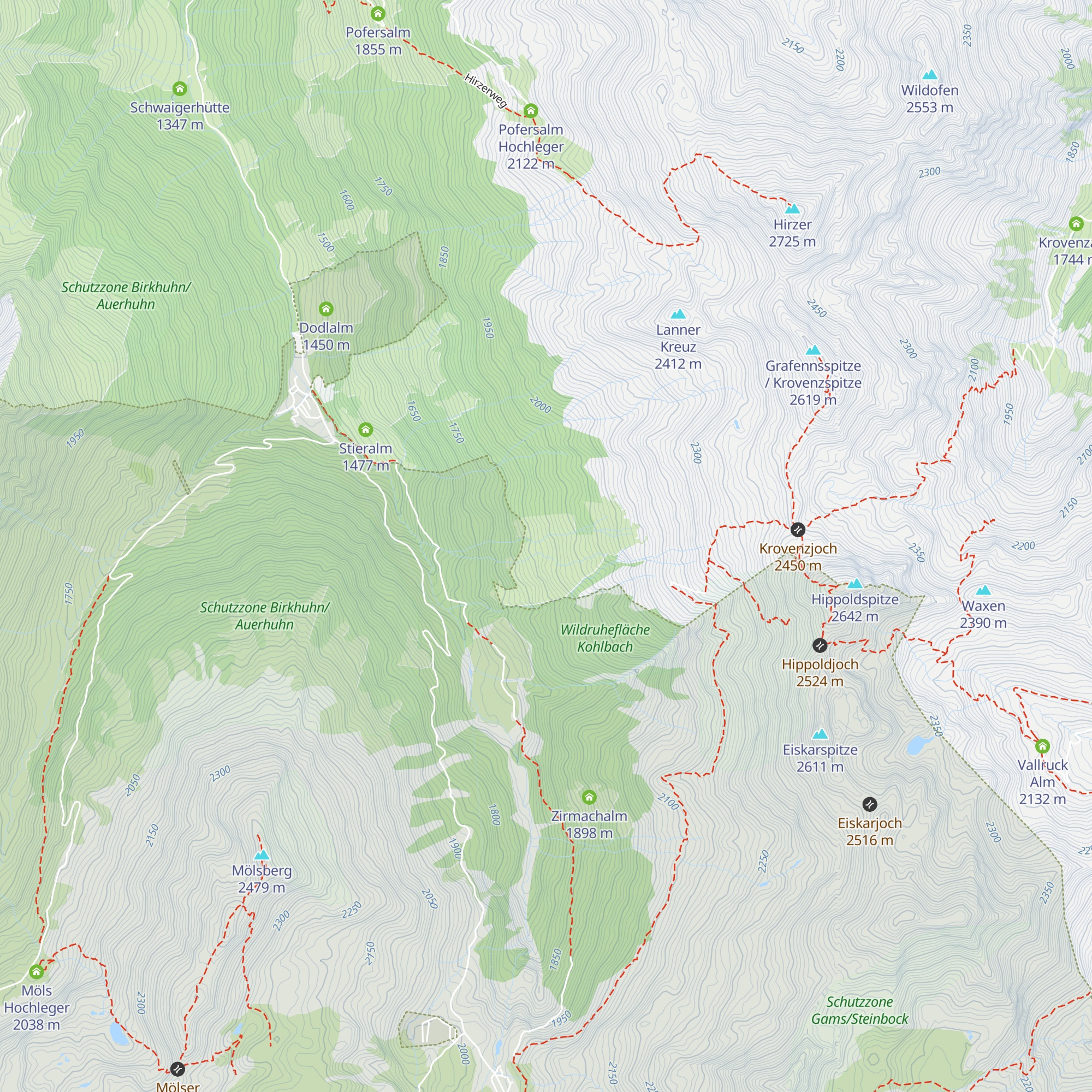 Außermelang-Alm map
