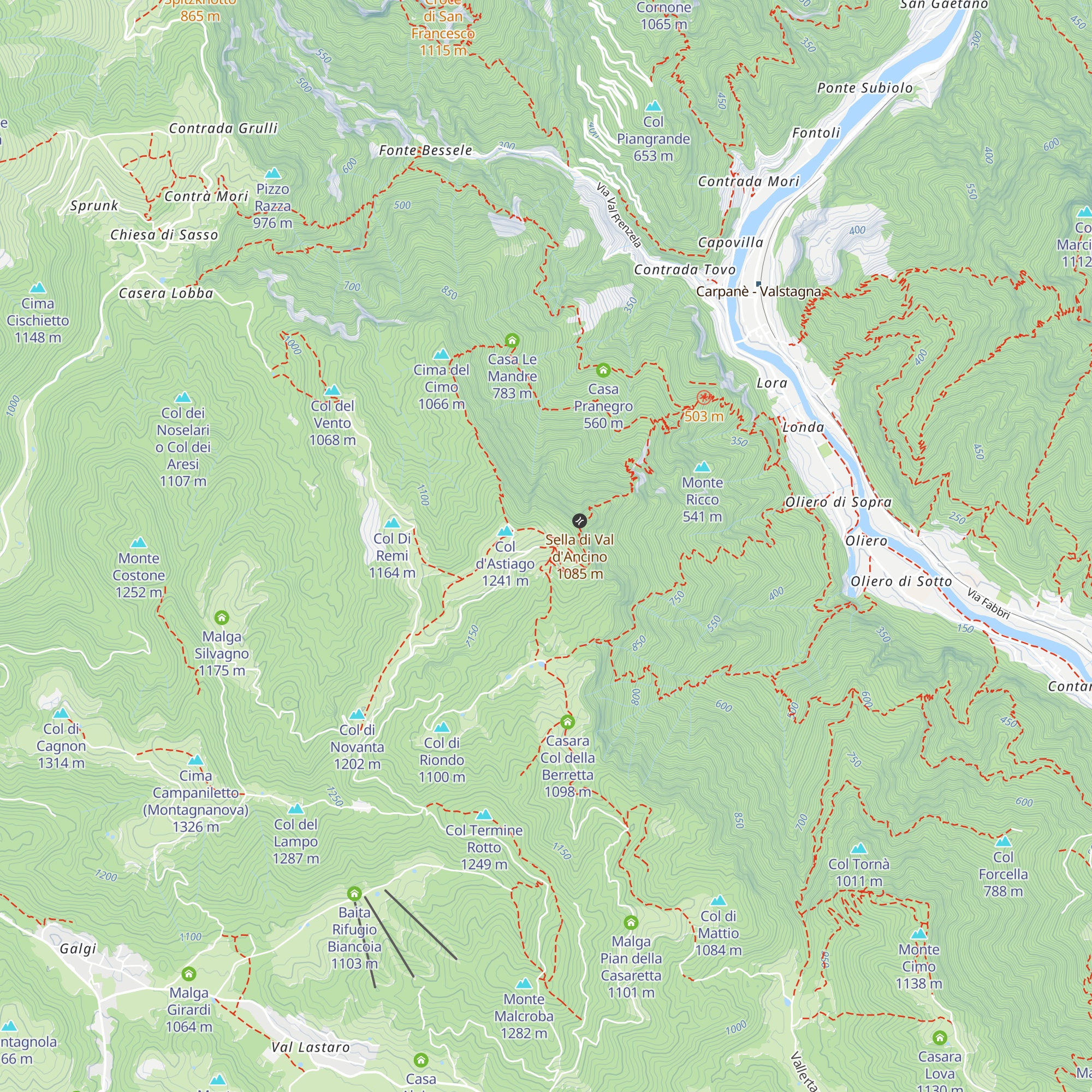 Malga Col d'Astiago map