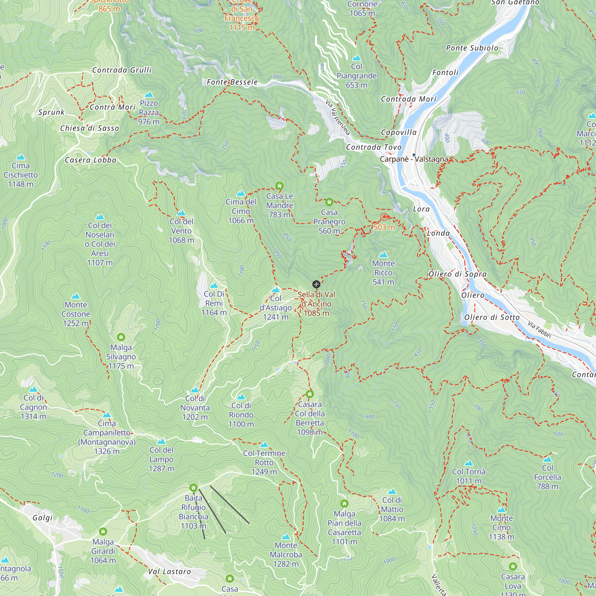 Malga Col d'Astiago map