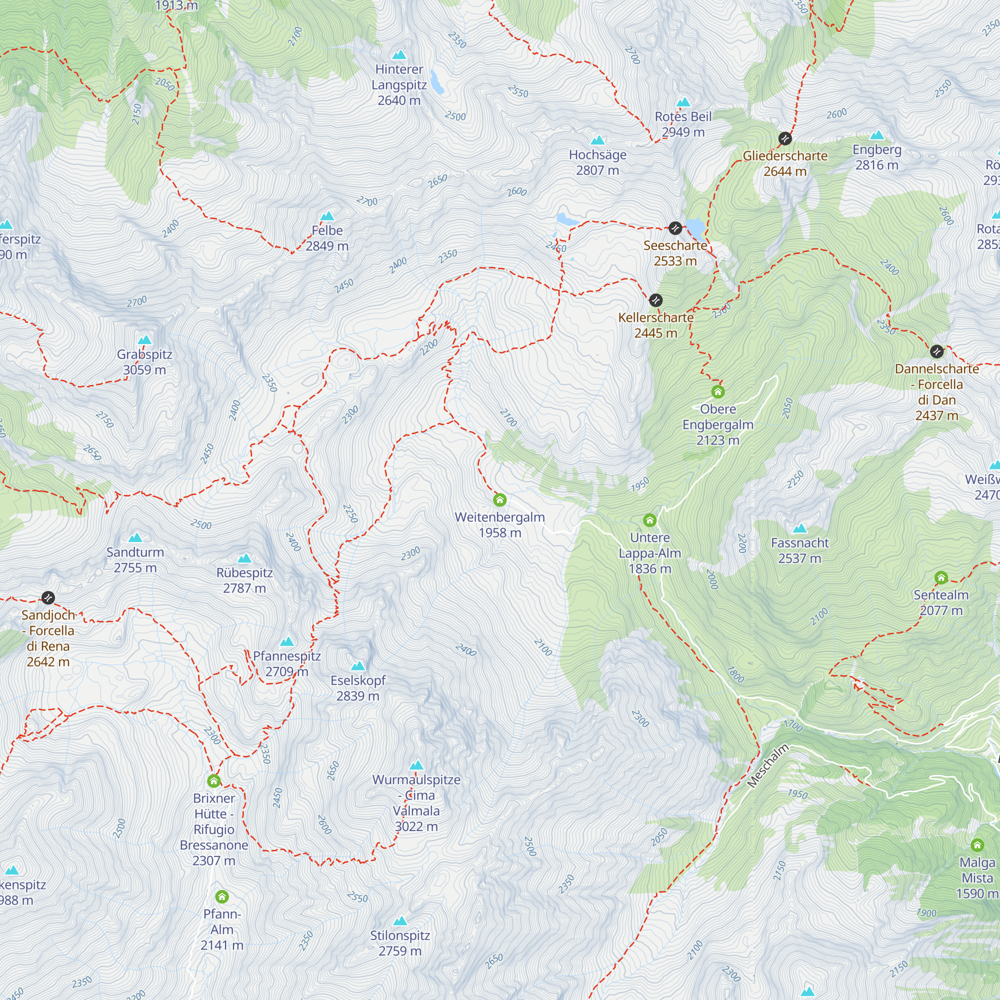 Weitenbergalm map
