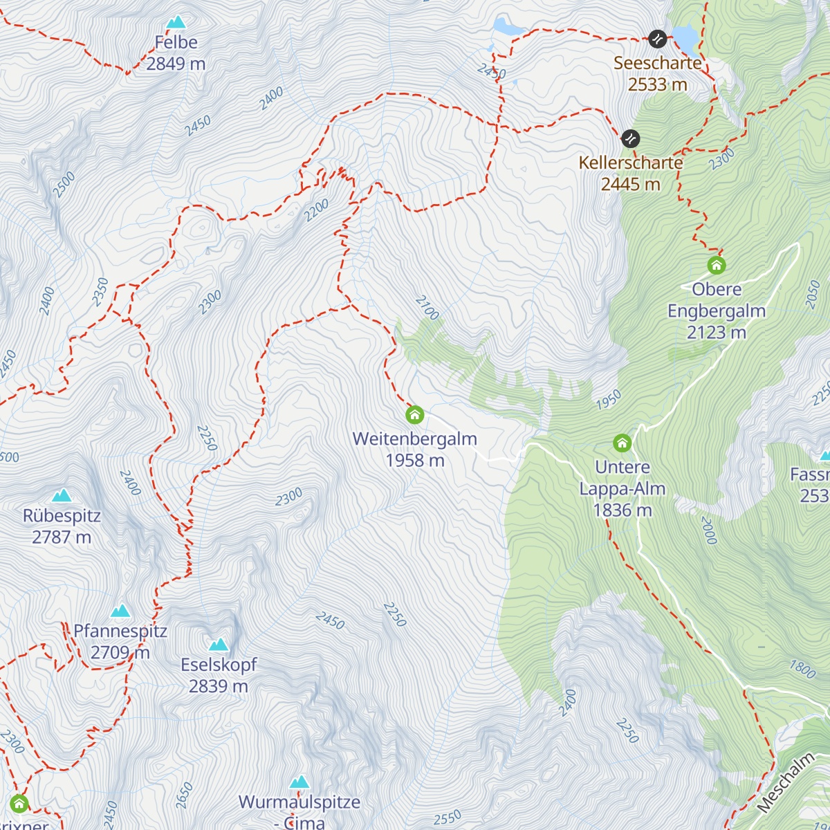 Weitenbergalm map