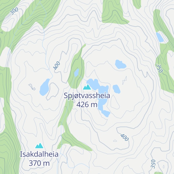 Map of Spjøtvassheia