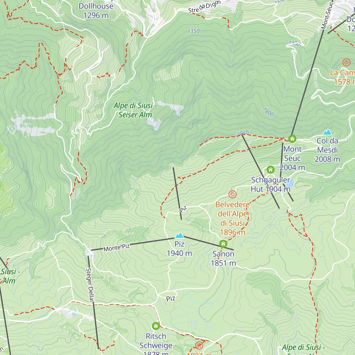 Malga Contrin - Contrinschwaige map