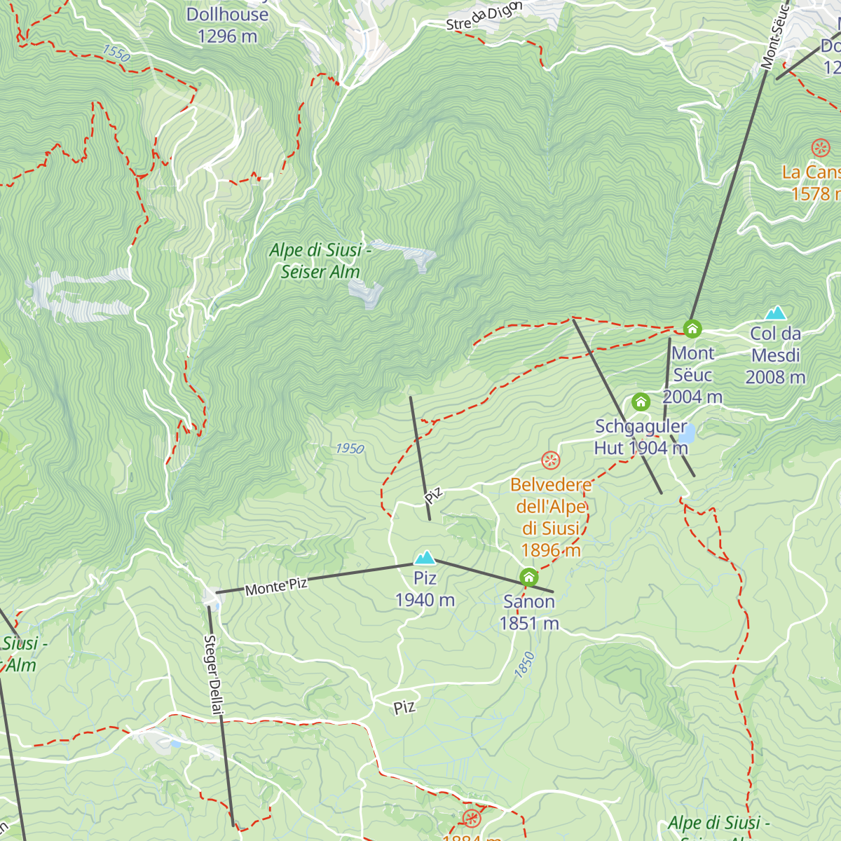 Malga Contrin - Contrinschwaige map