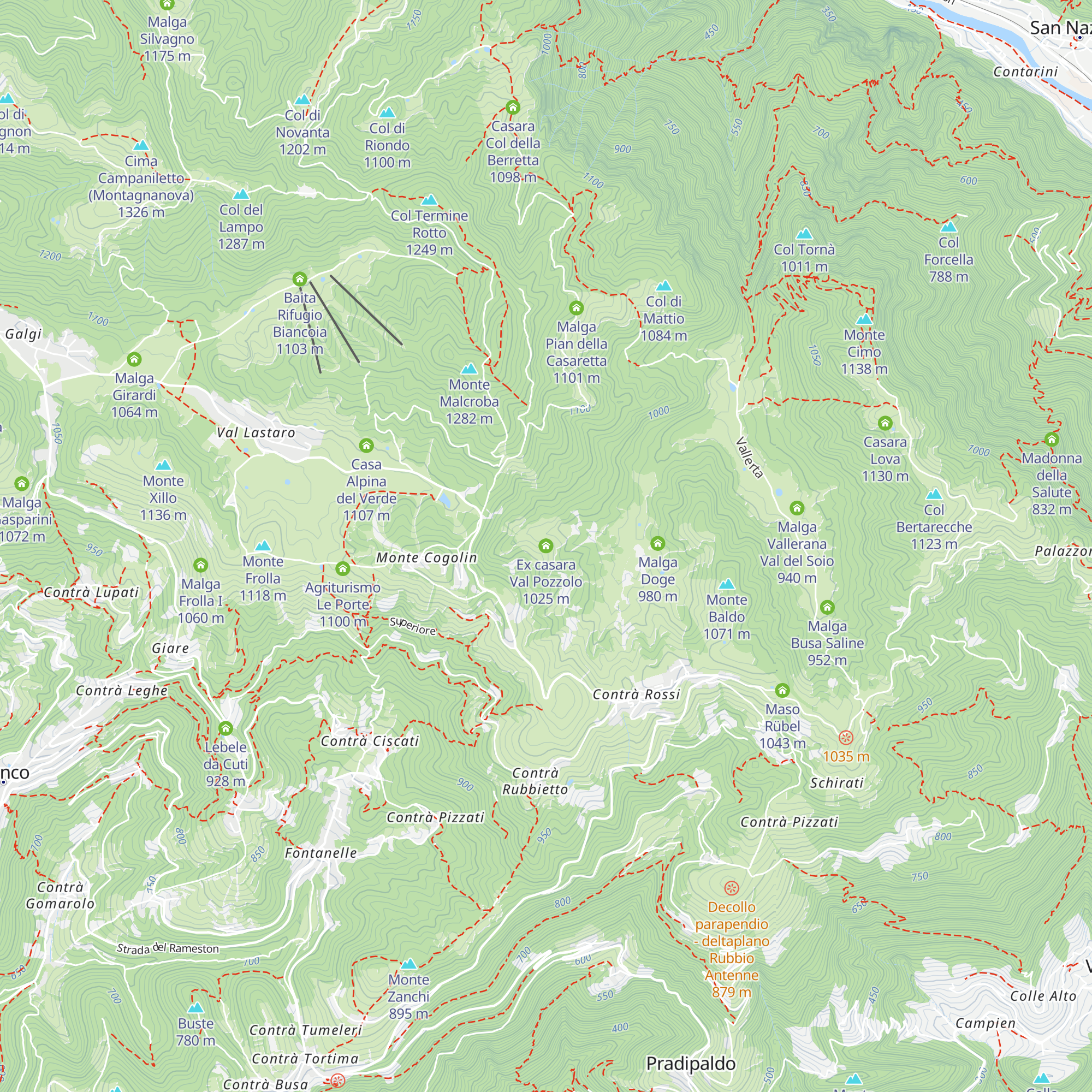 Ex casara Val Pozzolo map