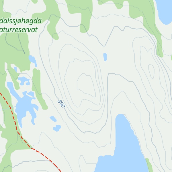 Map of Vestre osdalssjøhøgda