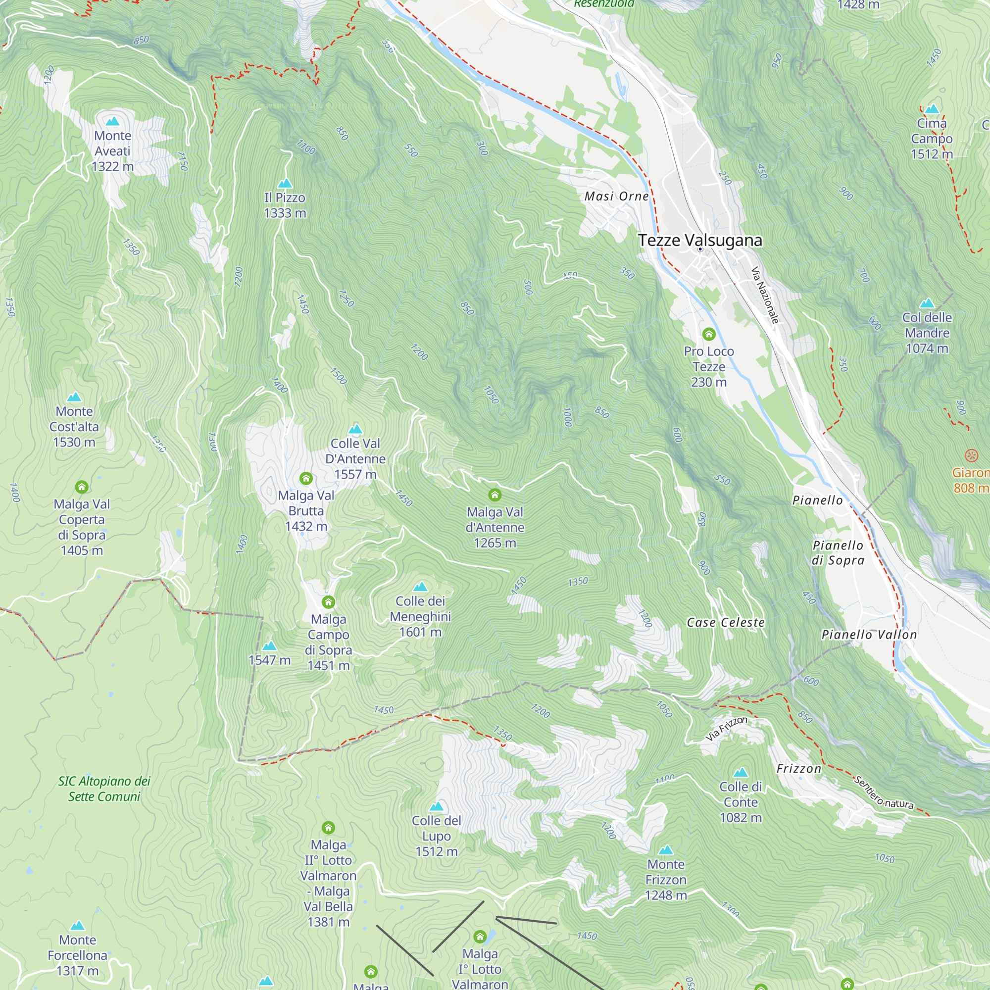 Malga Val d'Antenne map