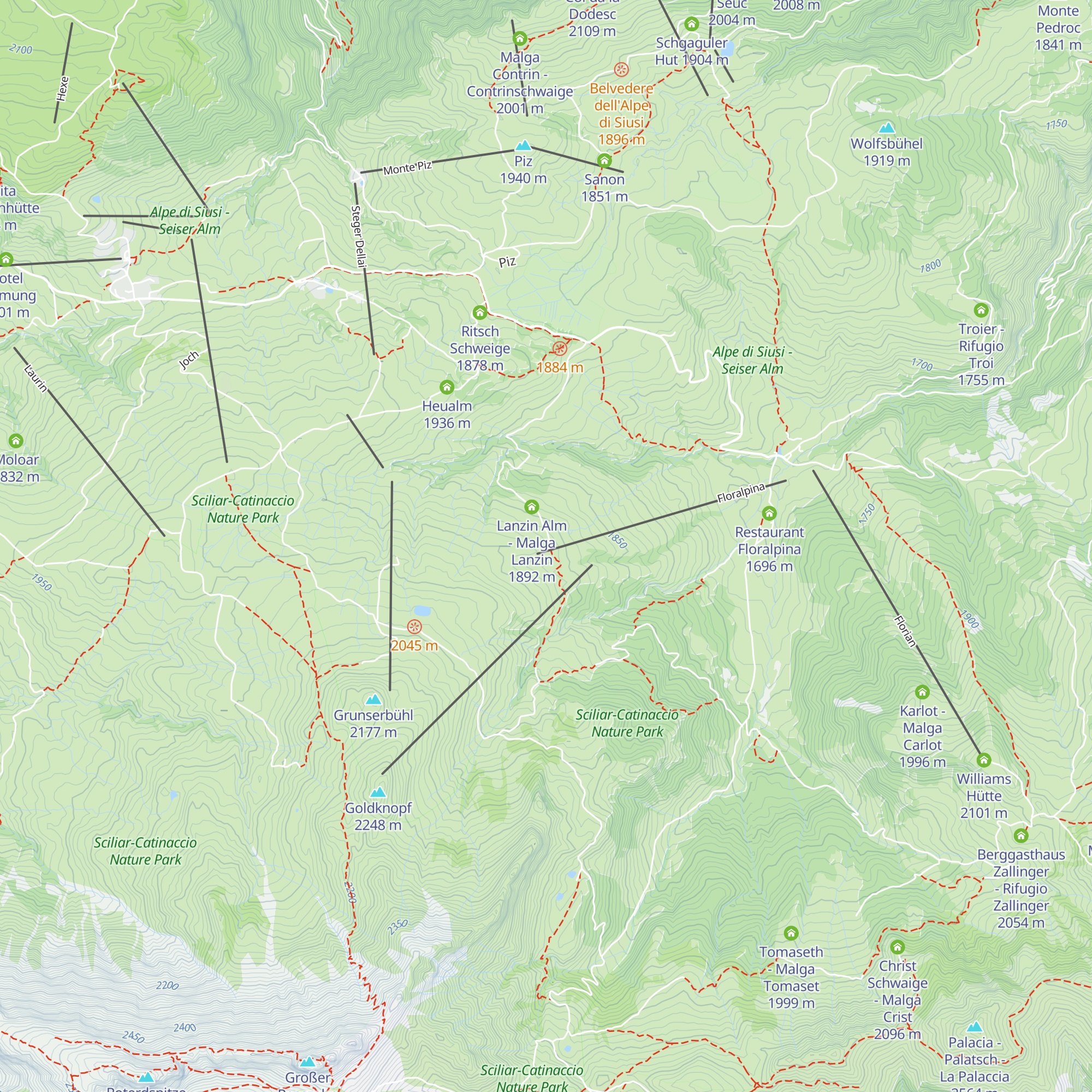 Laranzer Schwaige - Malga Laranz map