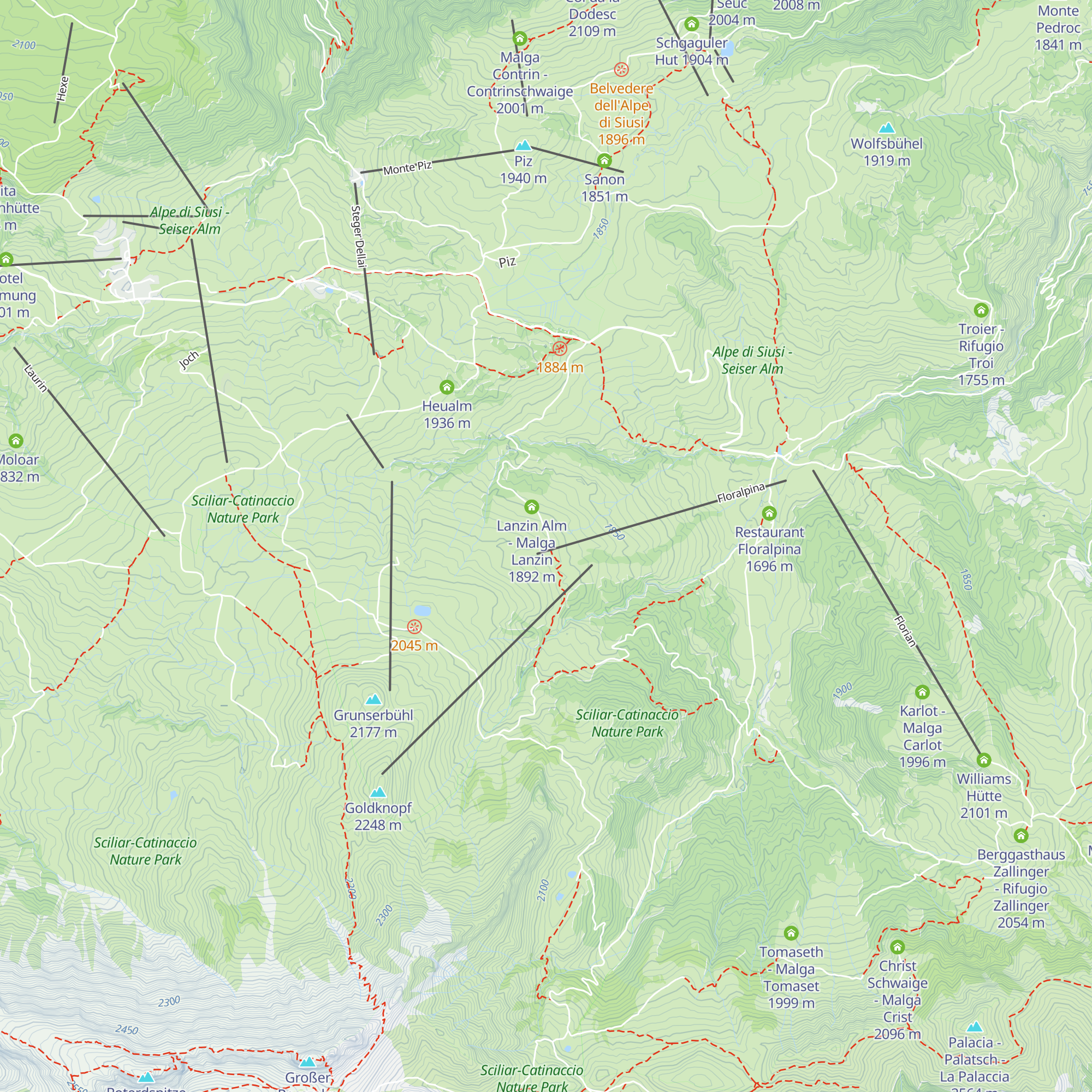 Laranzer Schwaige - Malga Laranz map
