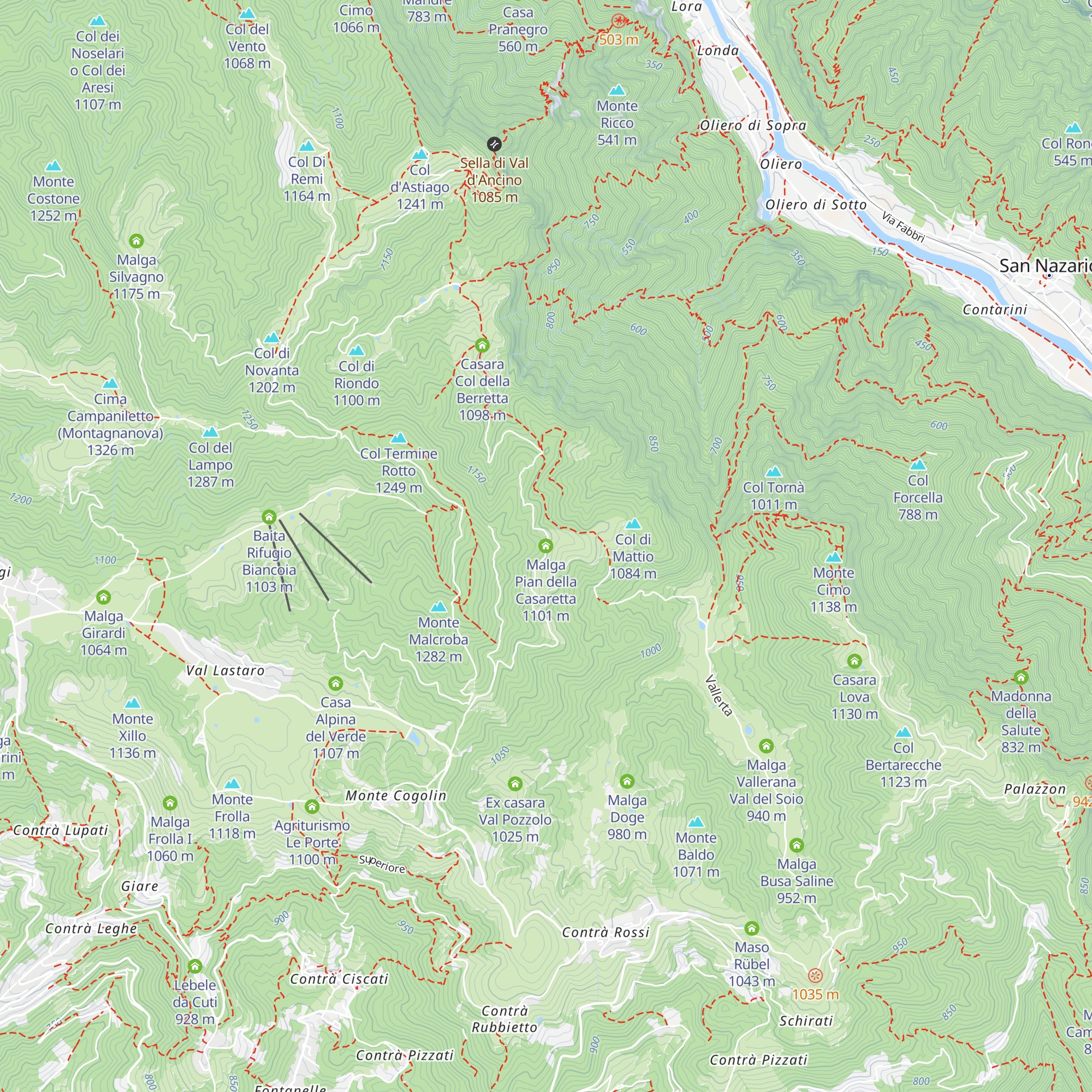 Malga Pian della Casaretta map