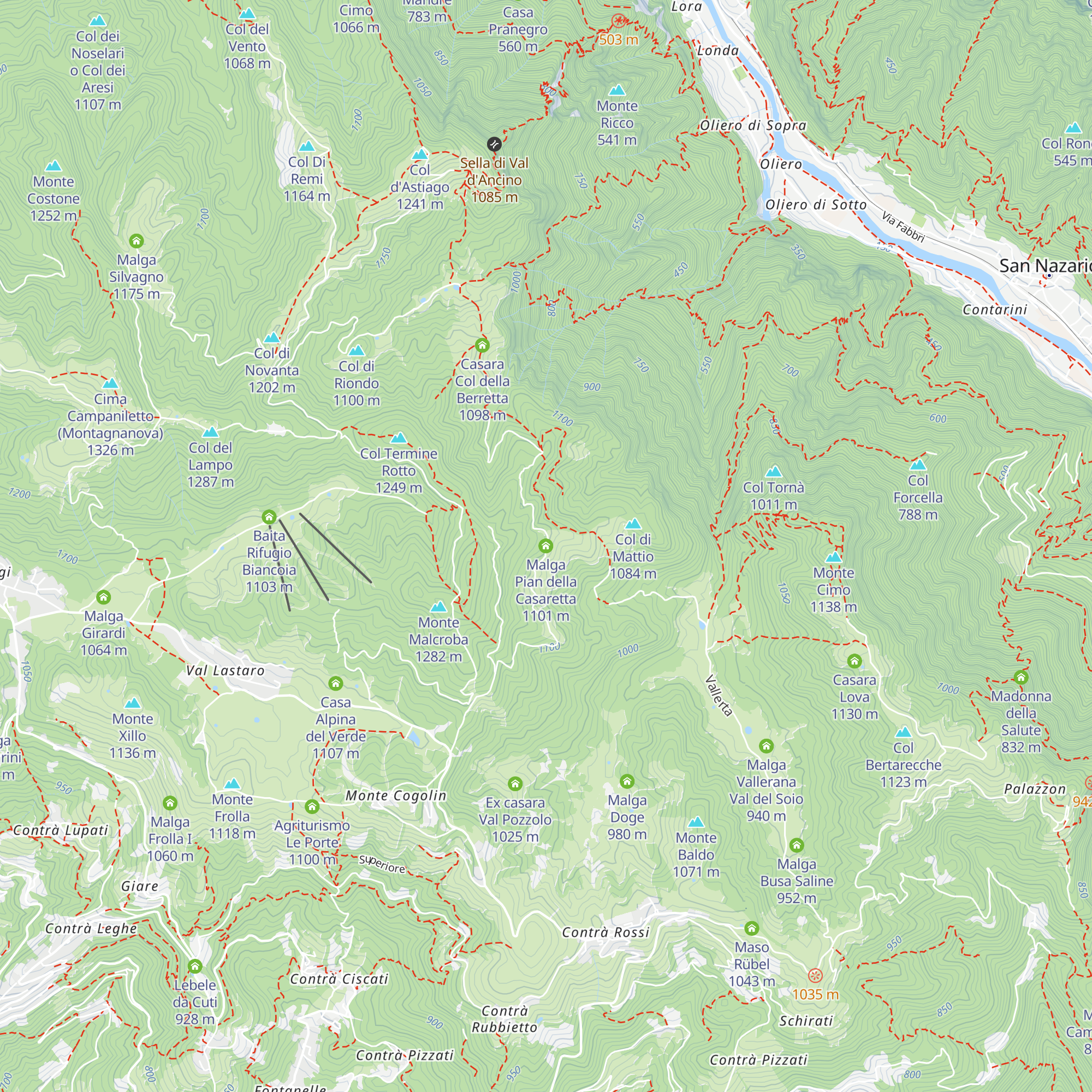 Malga Pian della Casaretta map