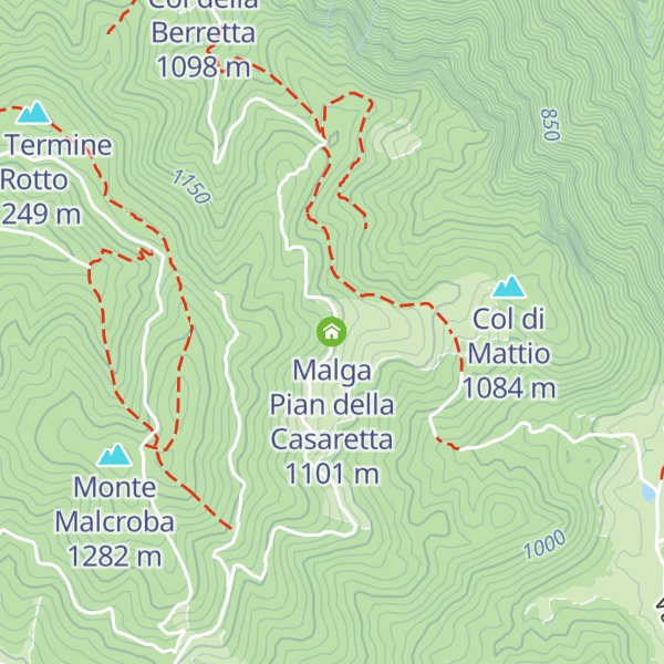 Map of Malga Pian della Casaretta