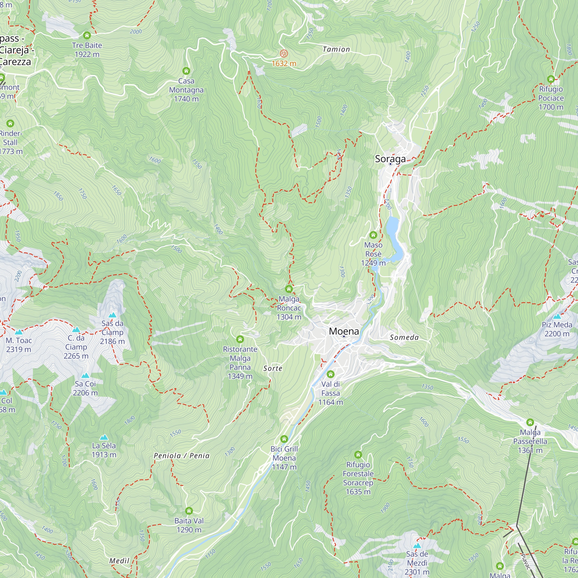 Malga Roncac map