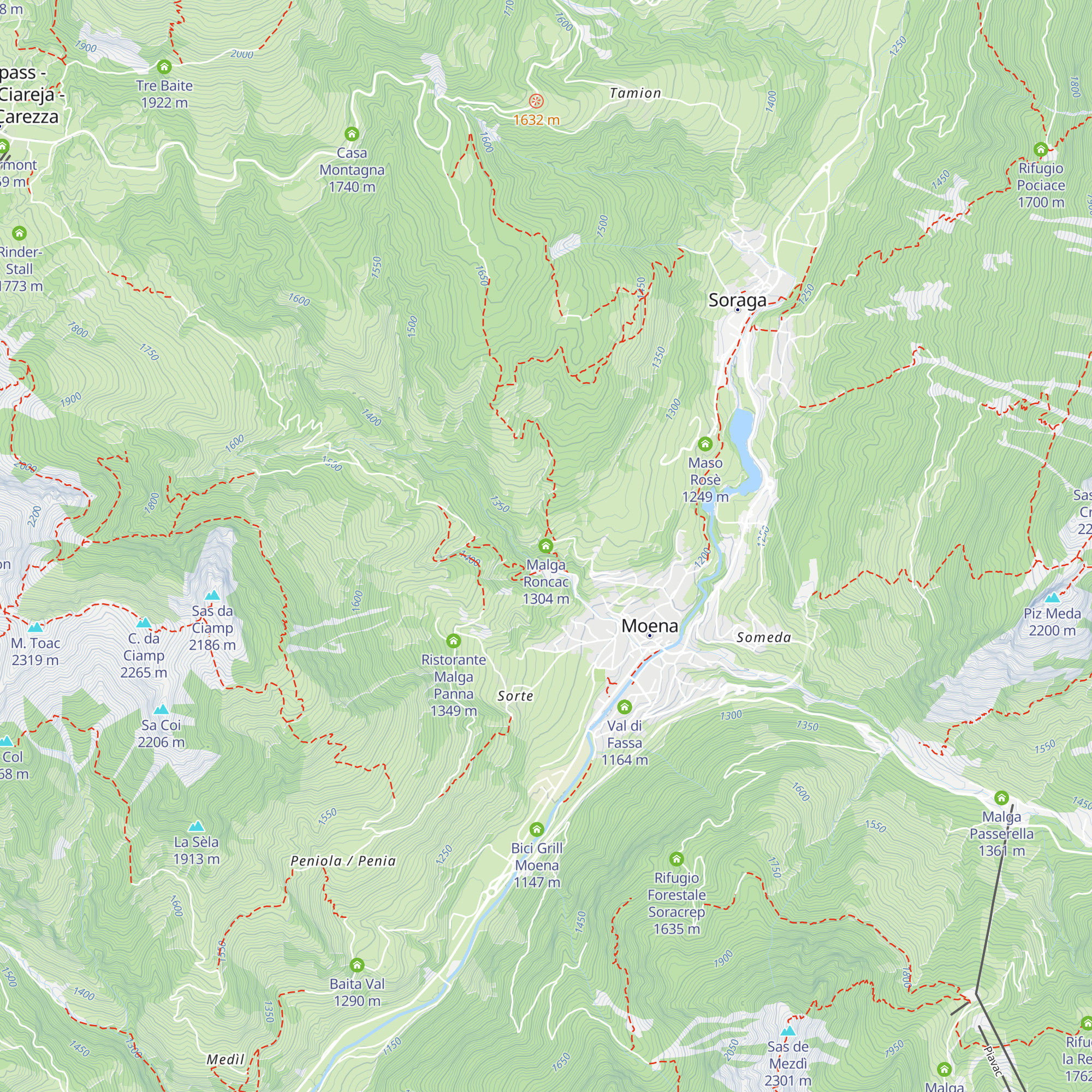 Malga Roncac map