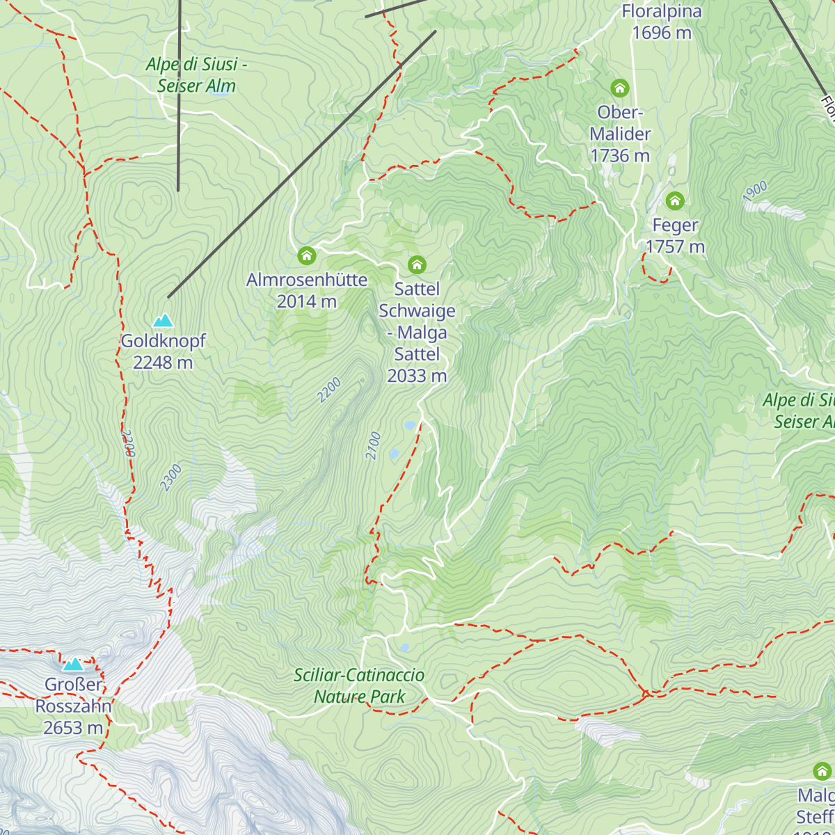 Mahlknecht Hütte - Rifugio Molignon map