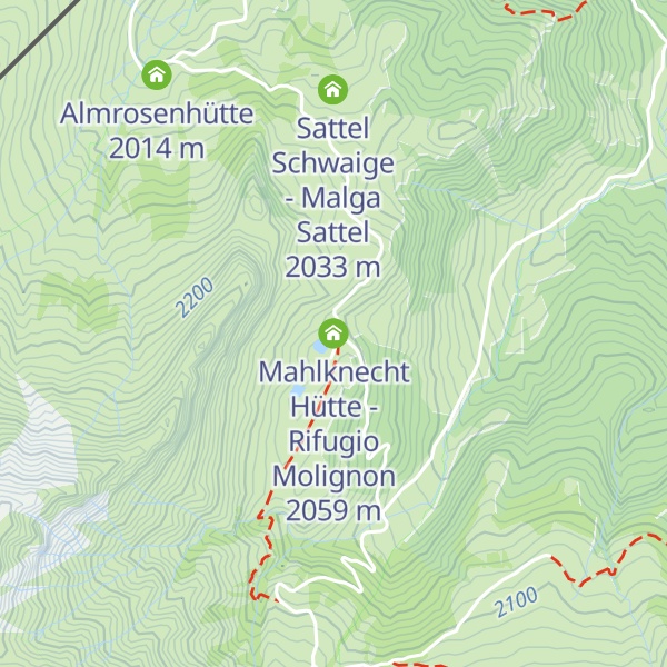 Map of Mahlknecht Hütte - Rifugio Molignon