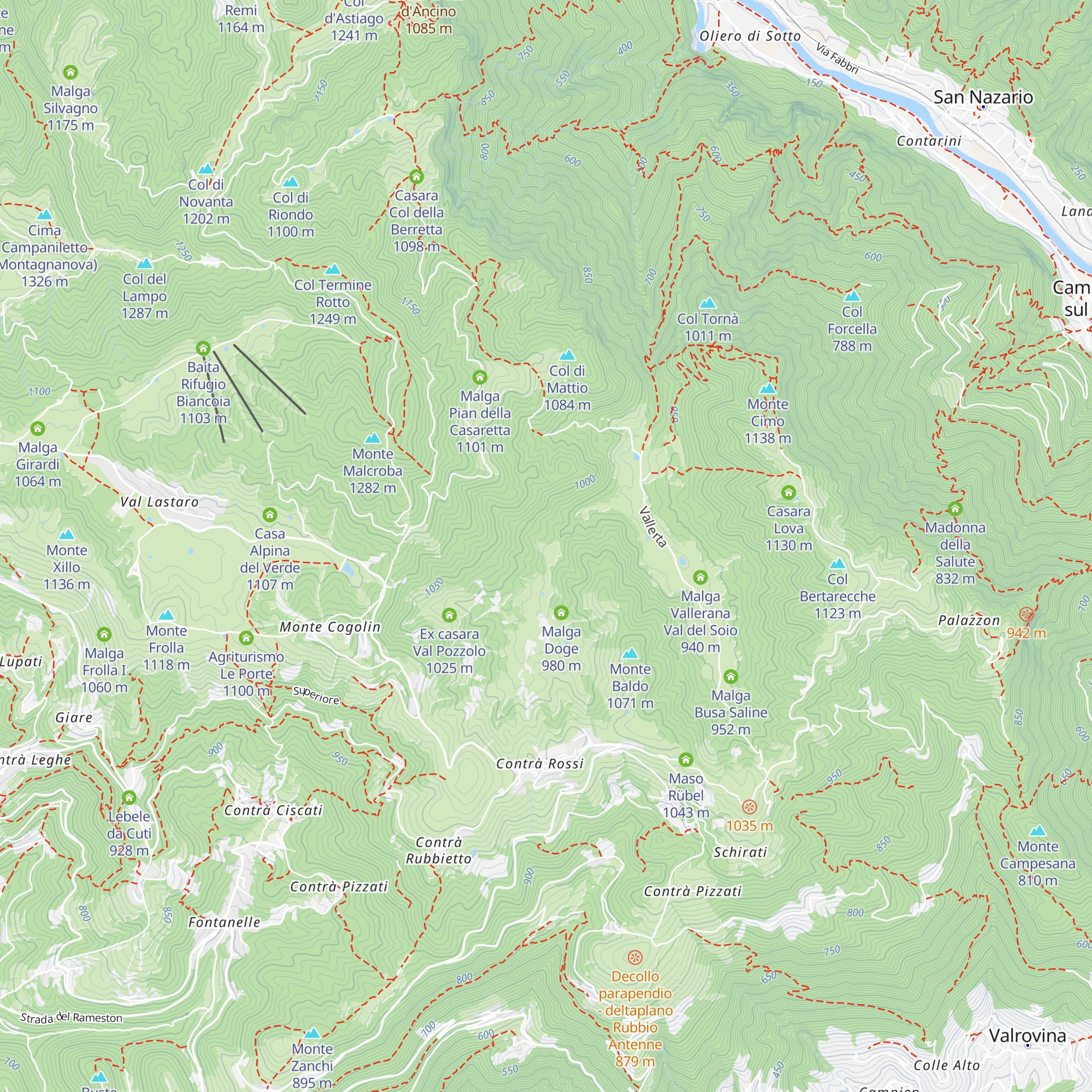 Malga Vallunga map