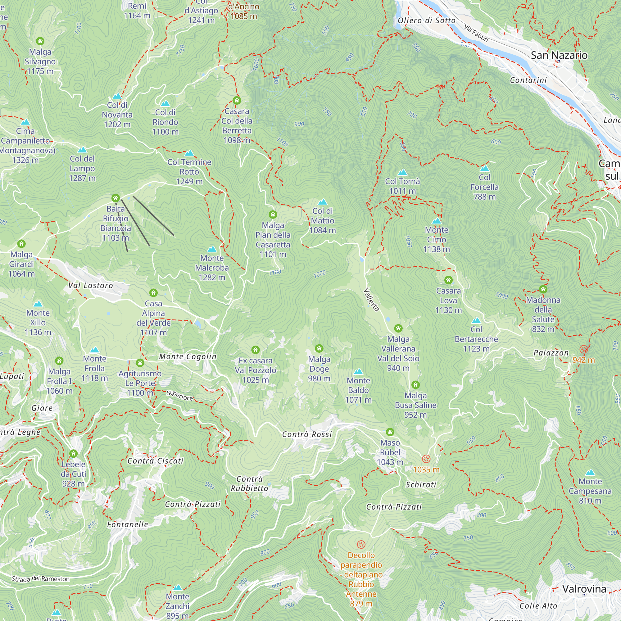 Malga Vallunga map