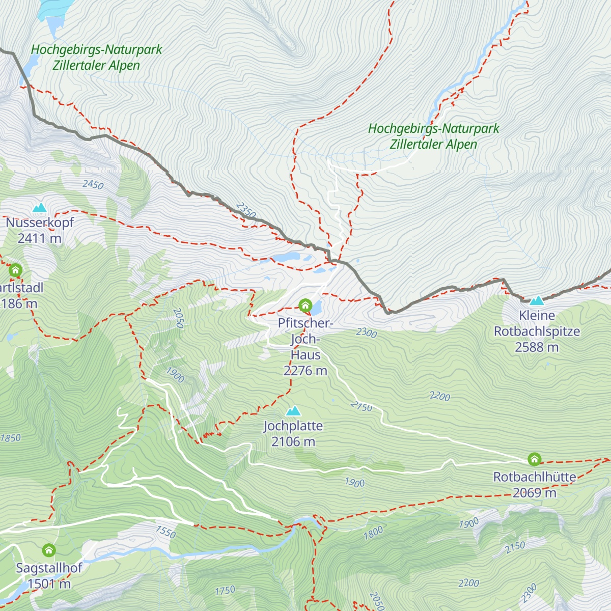 Pfitscher-Joch-Haus map