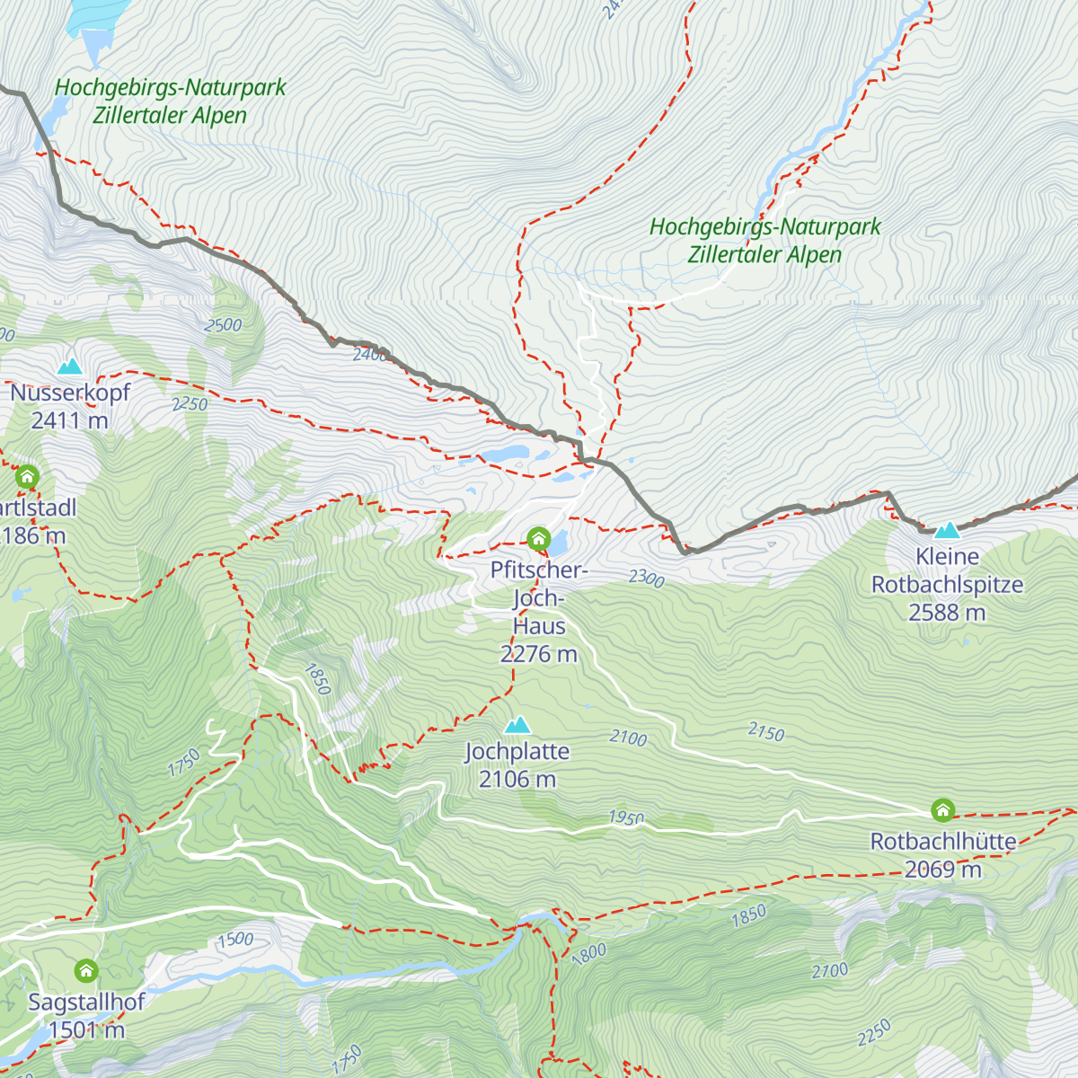 Pfitscher-Joch-Haus map