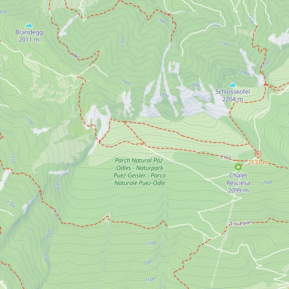 Utia Resciesa - Schutzhütte Raschötz - Rifugio Resciesa map