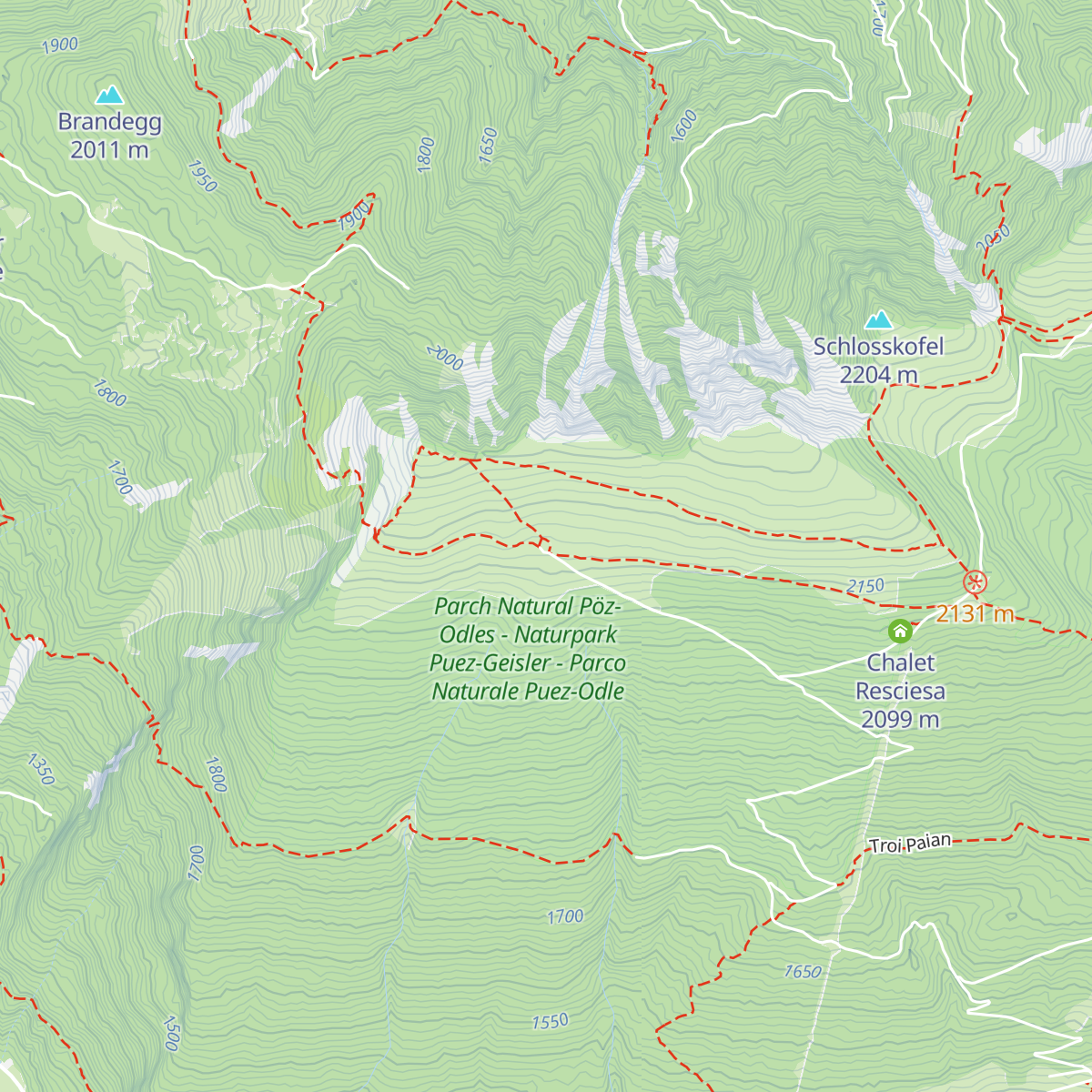 Utia Resciesa - Schutzhütte Raschötz - Rifugio Resciesa map