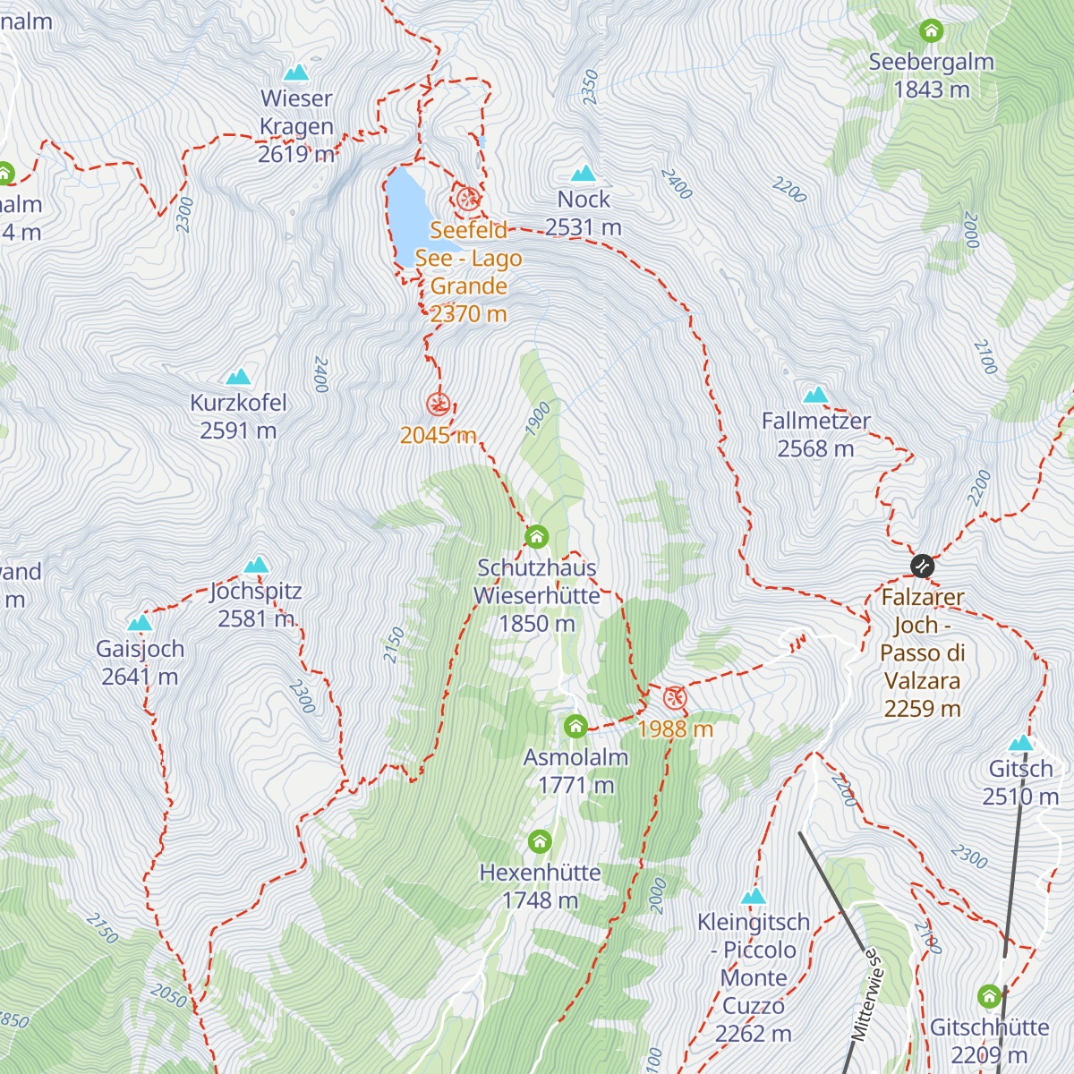 Schutzhaus Wieserhütte map