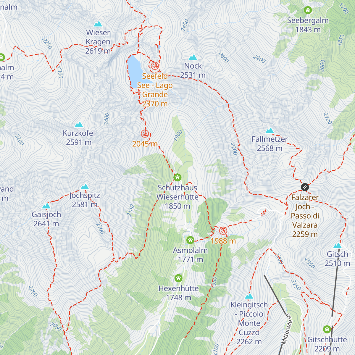 Schutzhaus Wieserhütte map