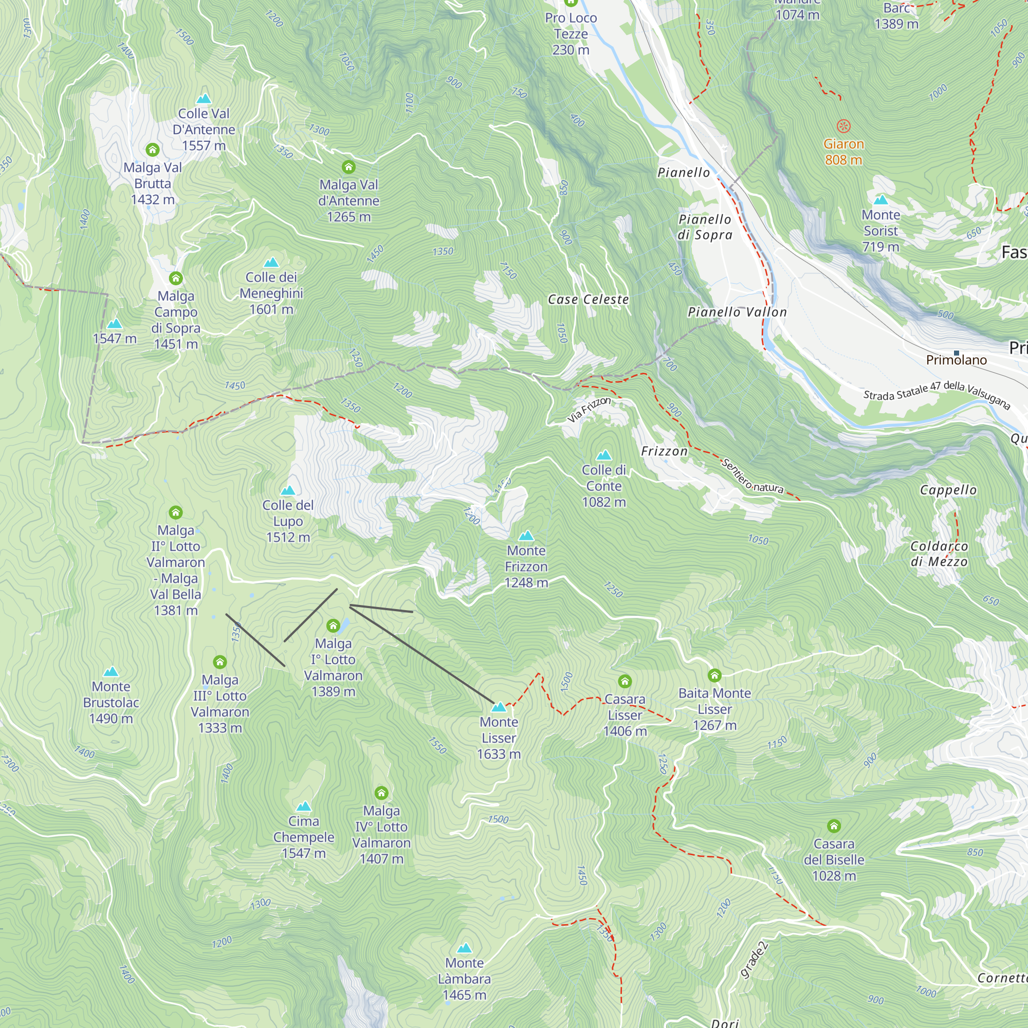Malga Agostini map