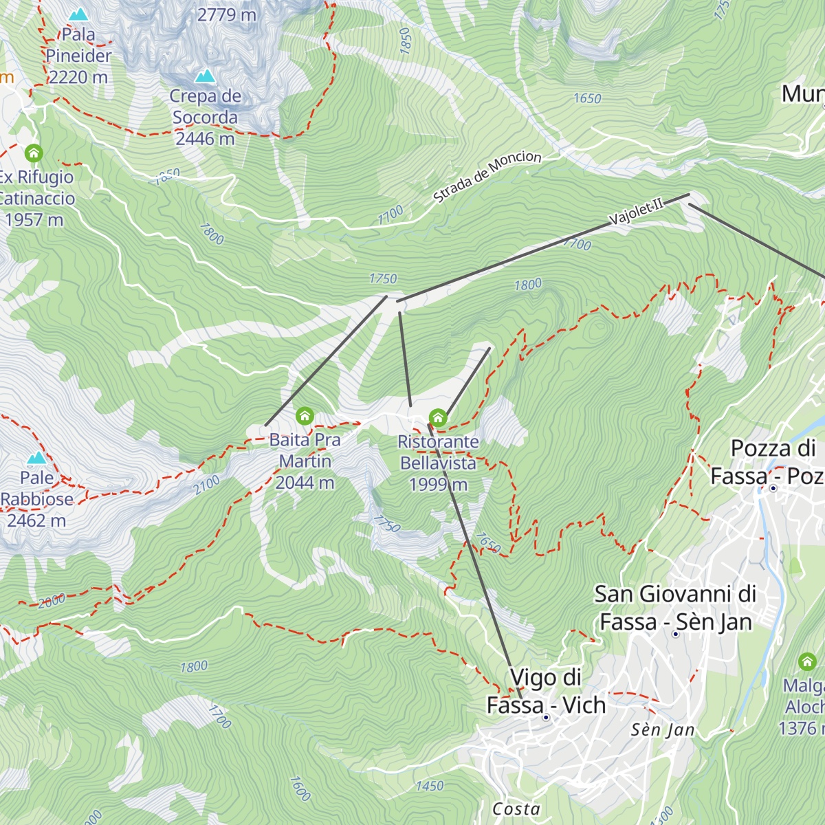 Rifugio Ciampedie map