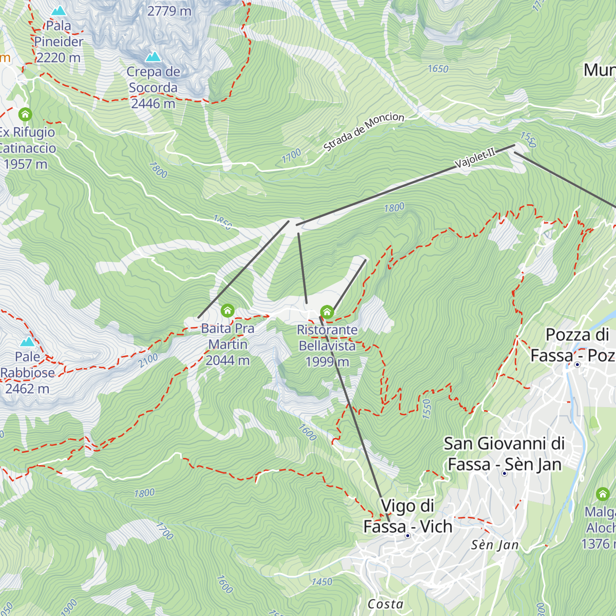 Rifugio Ciampedie map