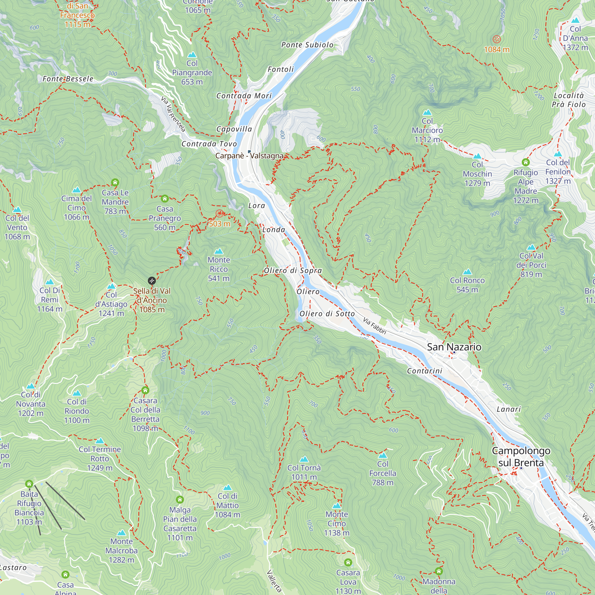 Grotte di Oliero €12 map