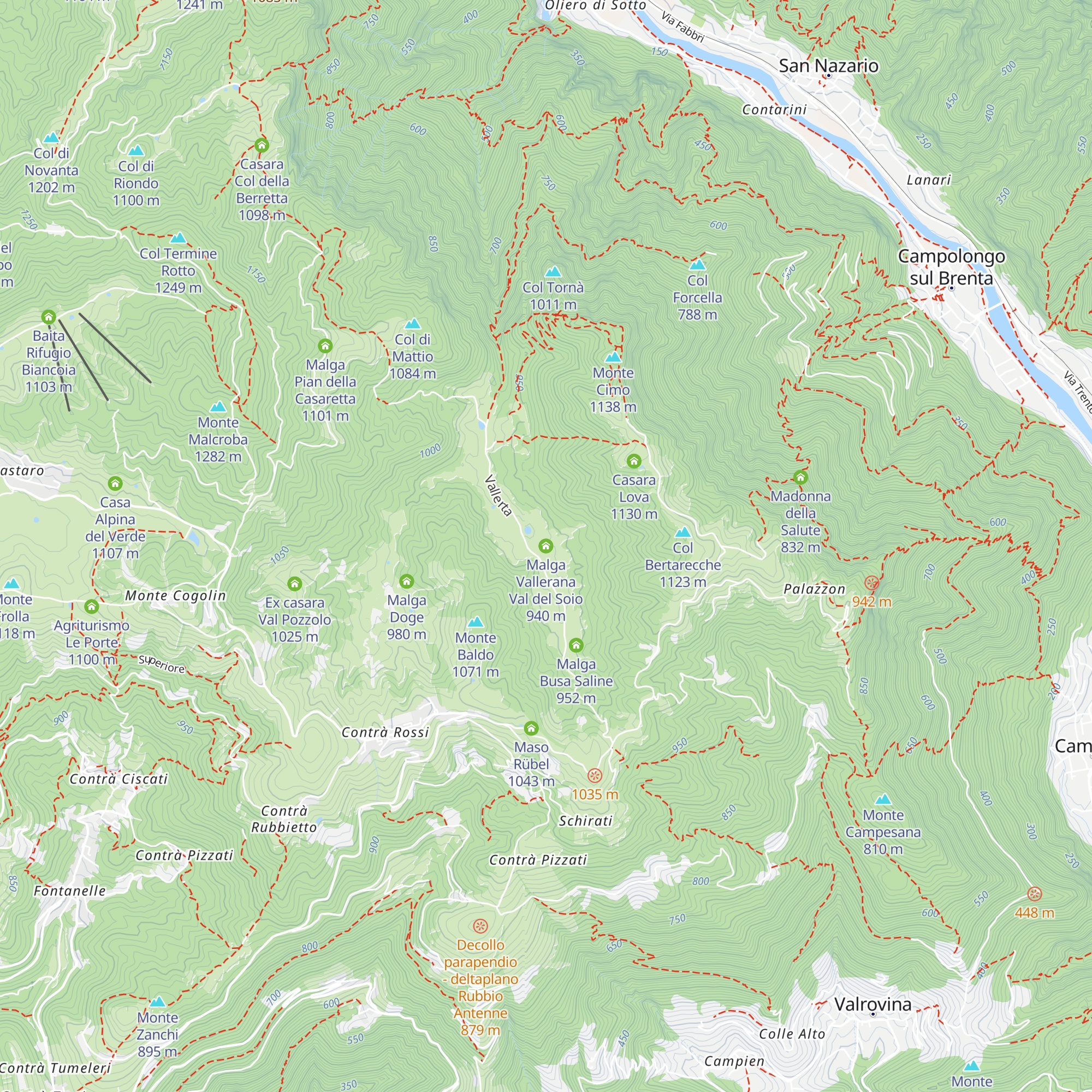 Malga Vallerana Val del Soio map