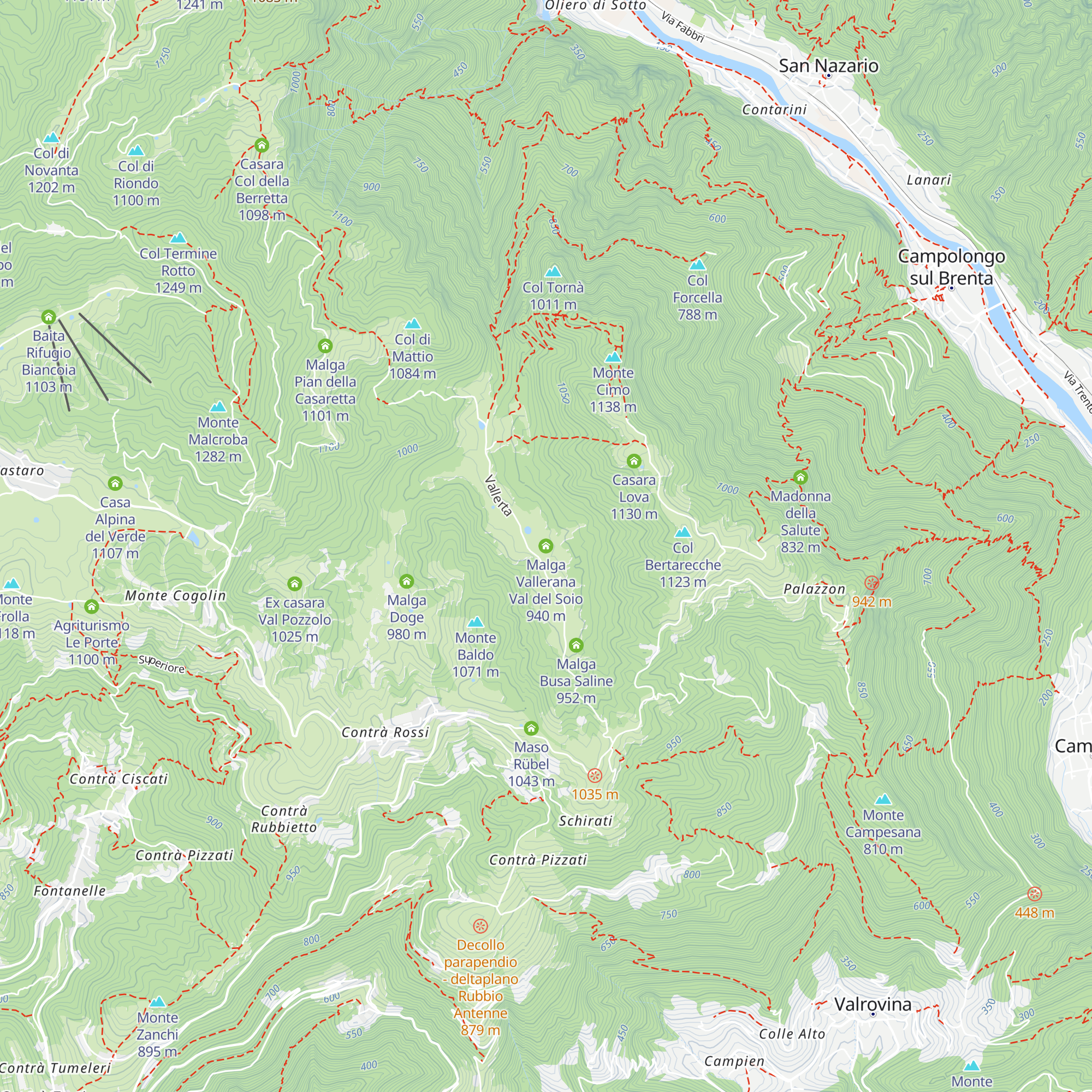 Malga Vallerana Val del Soio map