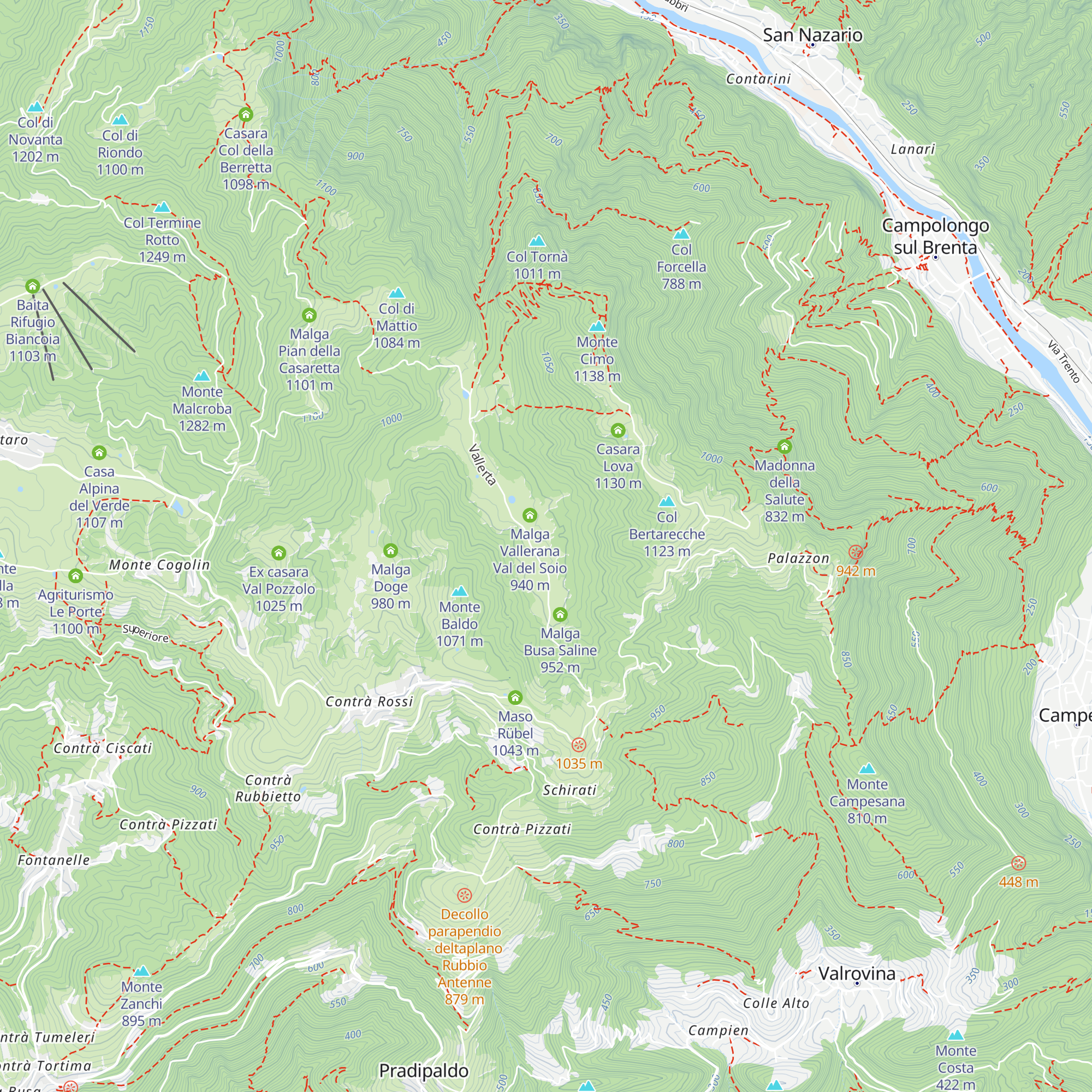 Malga Busa Fonda map
