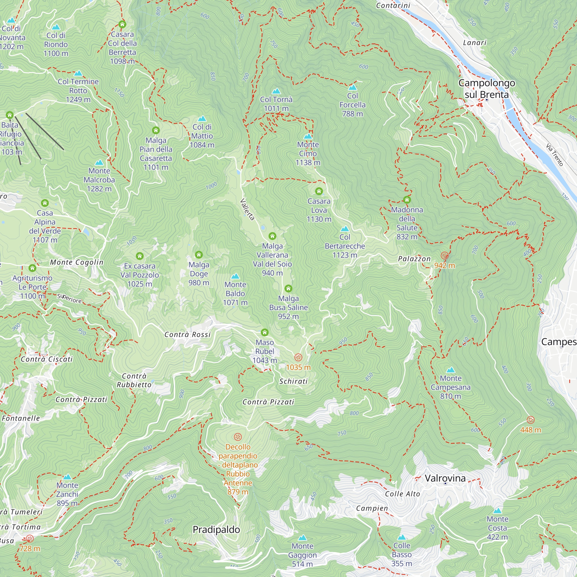 Malga Busa Saline map