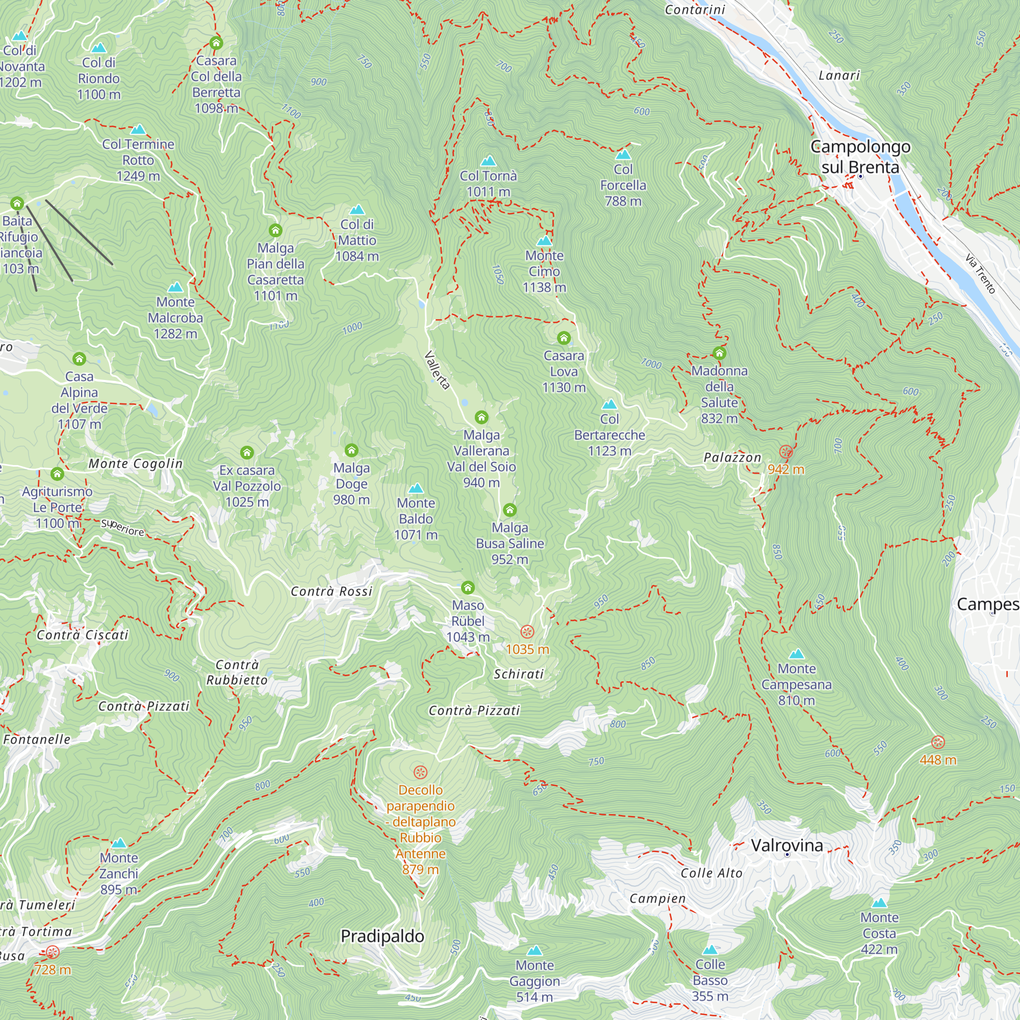 Malga Busa Saline map
