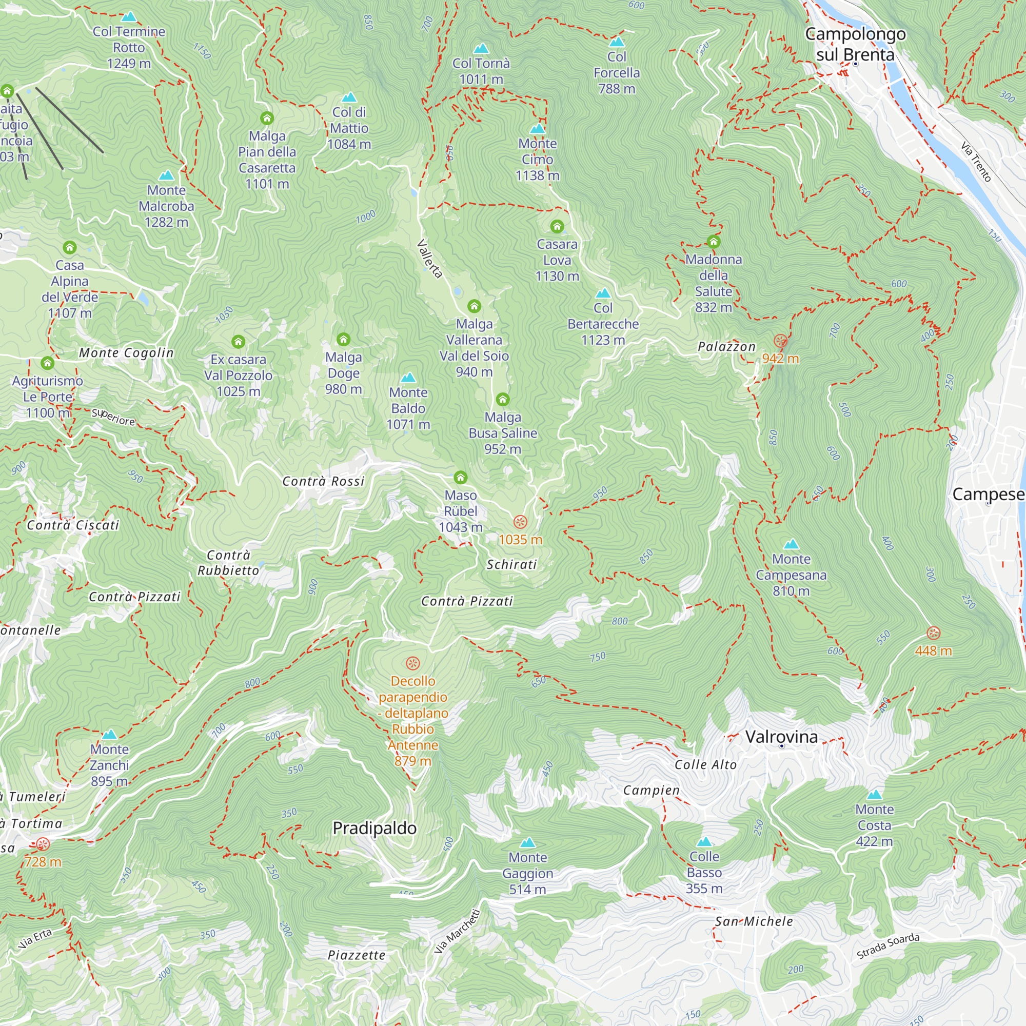 xr33 ponte radio Rubbio map
