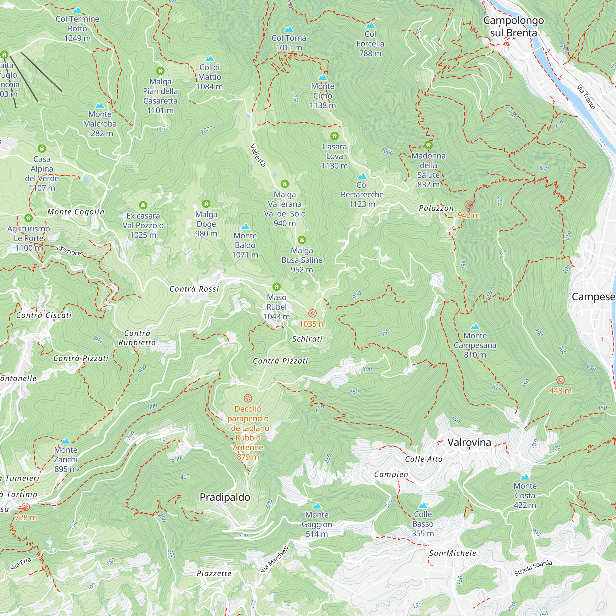 xr33 ponte radio Rubbio map