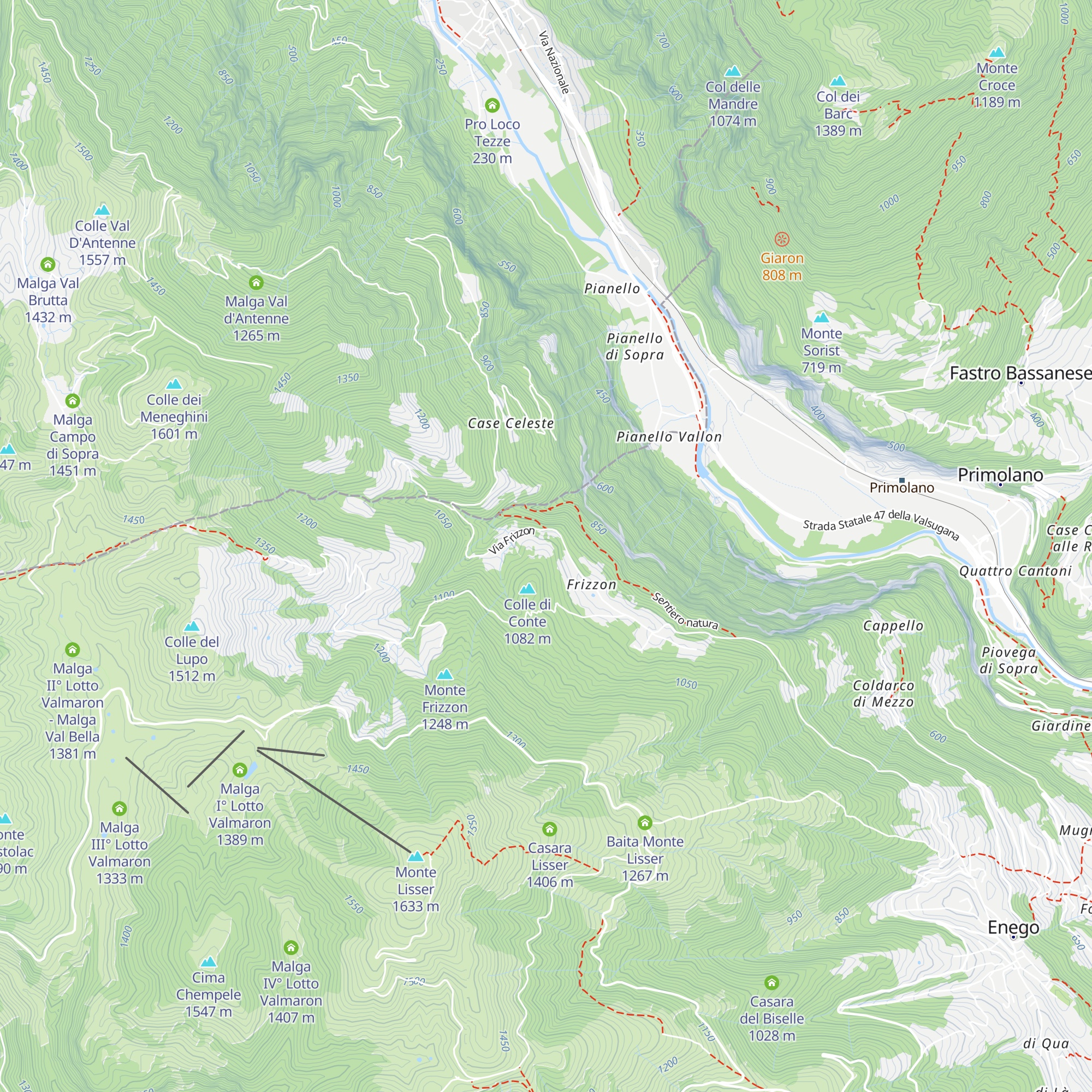 Malga Conte map